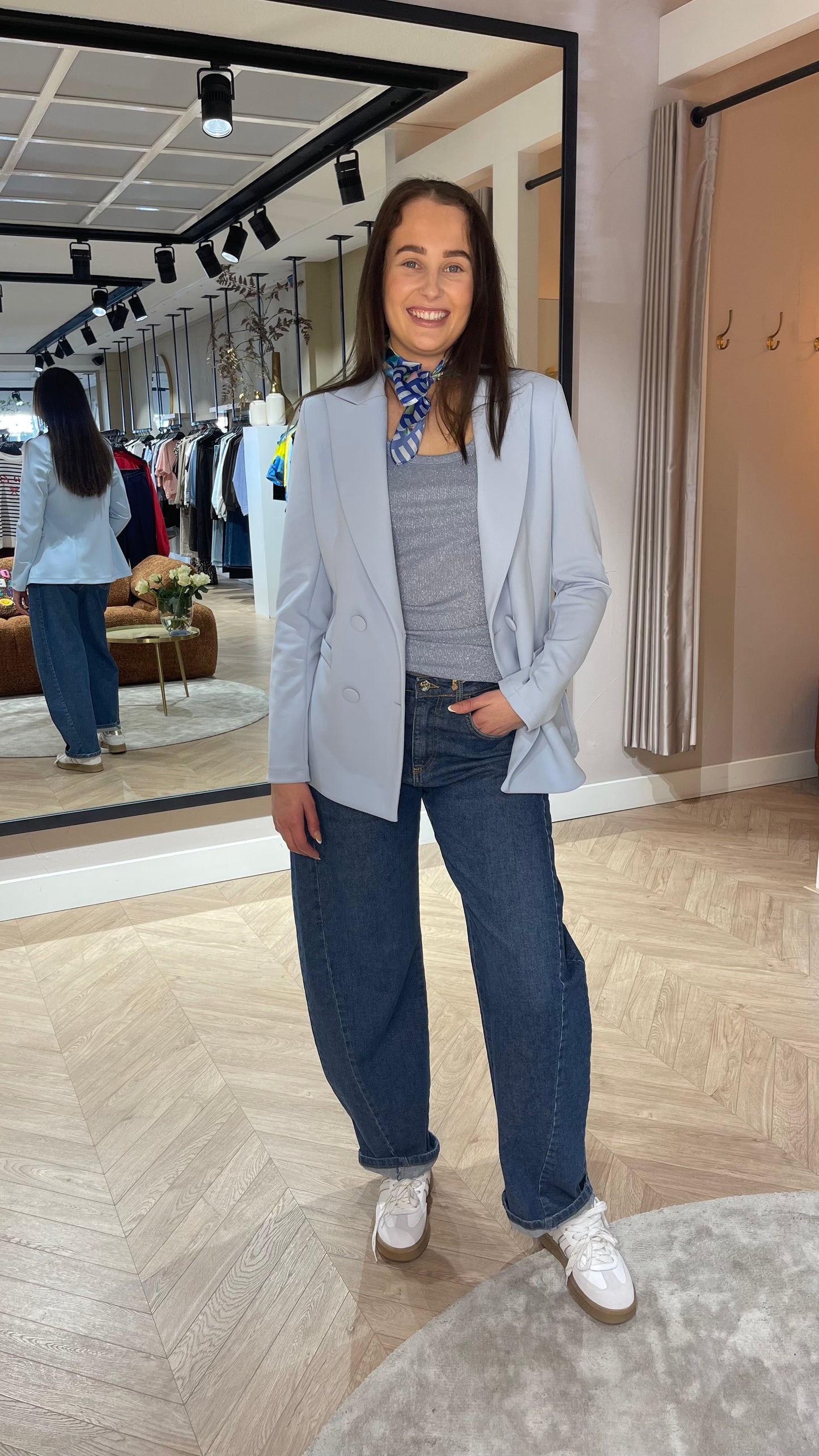 Jeans Pantaloni Balloon Blauw