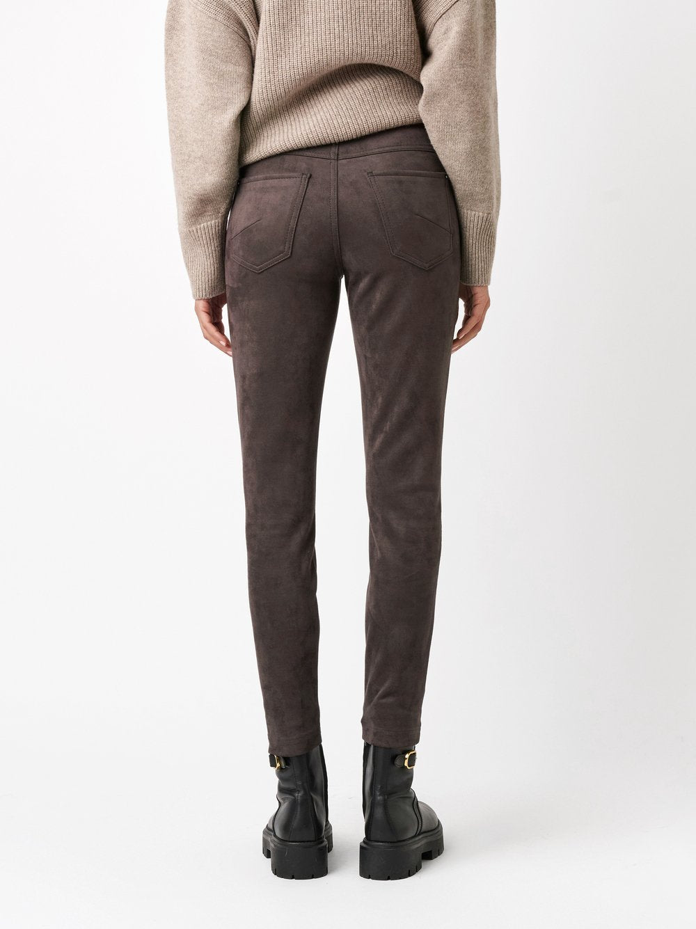 Antonia_Skinny_408 Suedine Donkergrijs