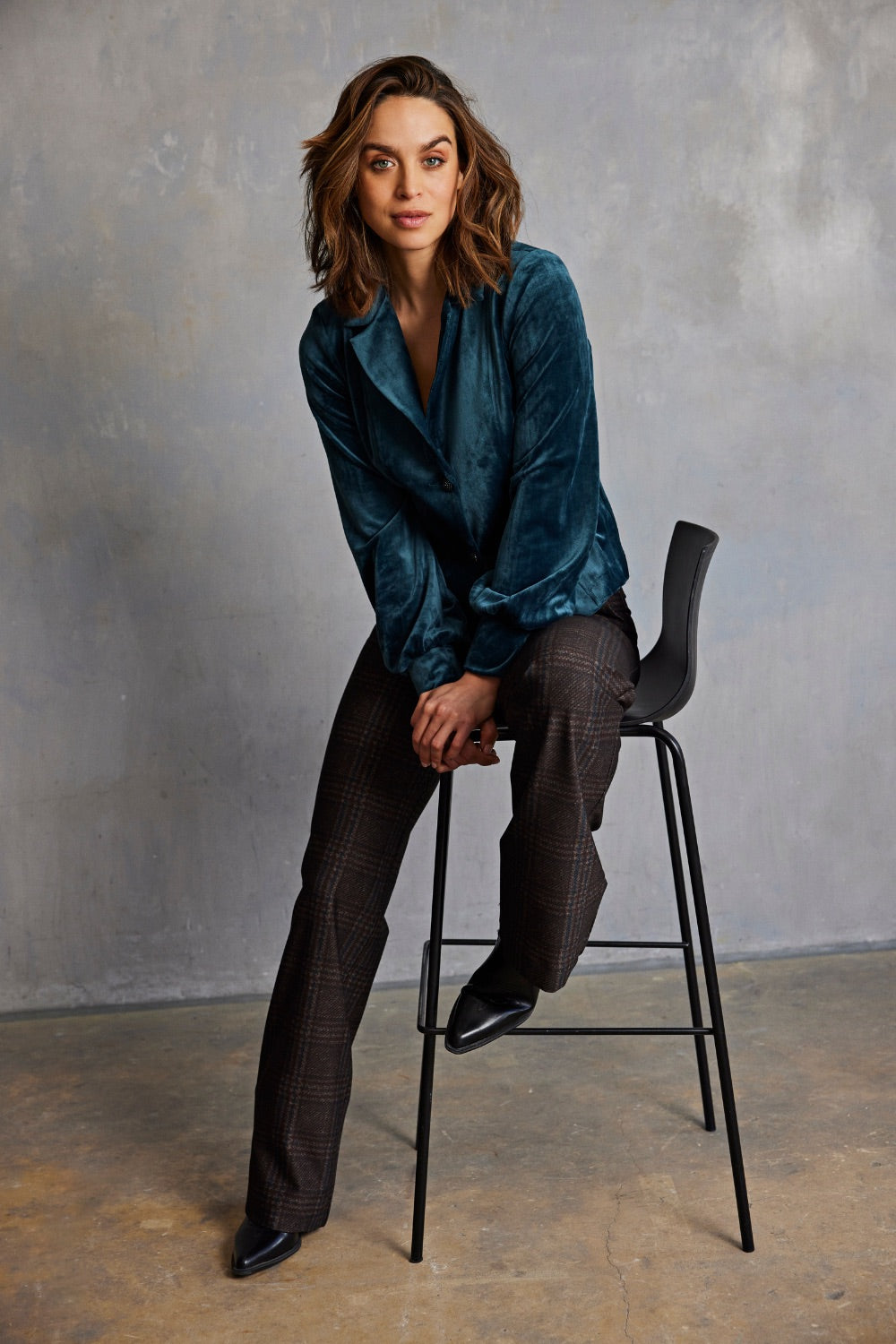 Blazer Lora Velour Petrol