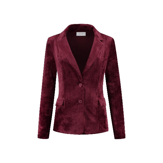 Blazer Velour Midi Uni Bordeaux
