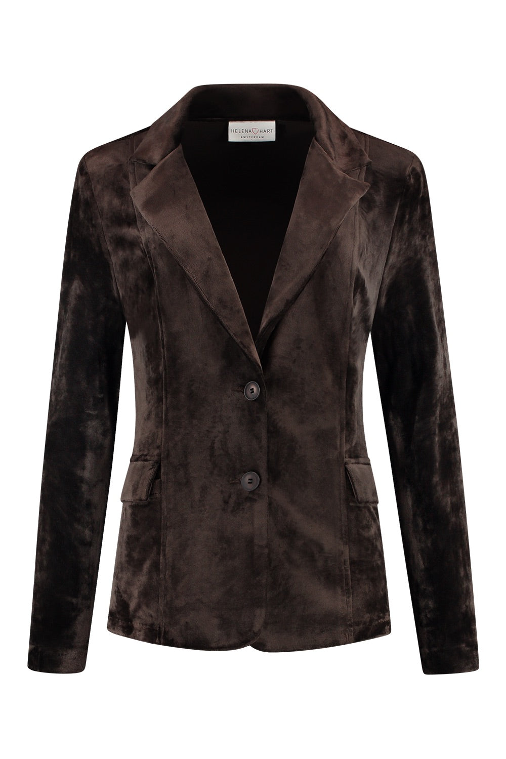 Blazer Velour Midi Uni Bruin