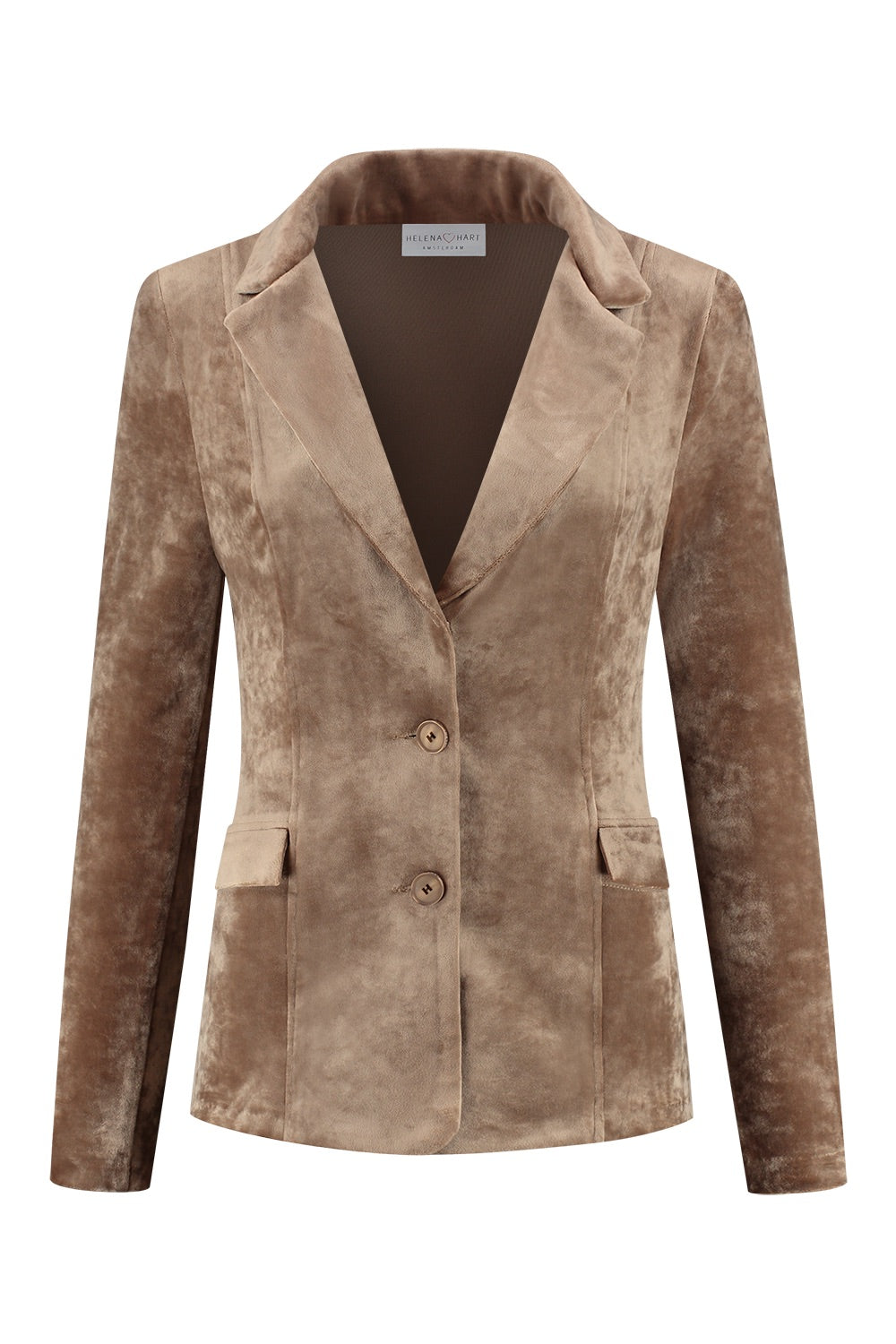 Blazer Velour Midi Uni Latte