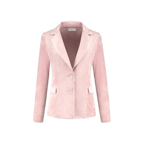 Blazer Velour Midi Uni Roze