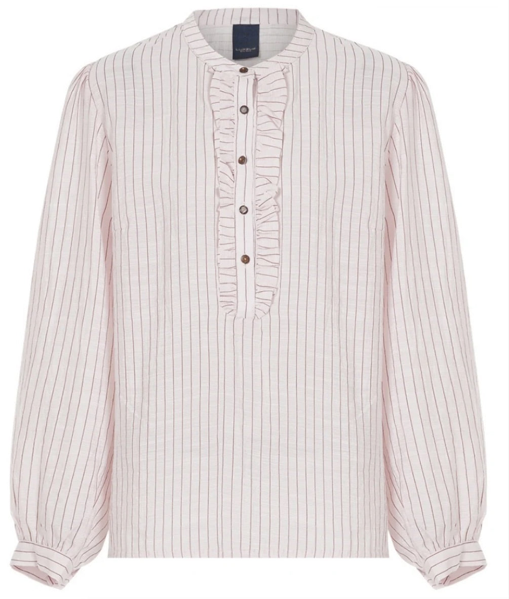 Blouse Anso Streep Ruche Roze