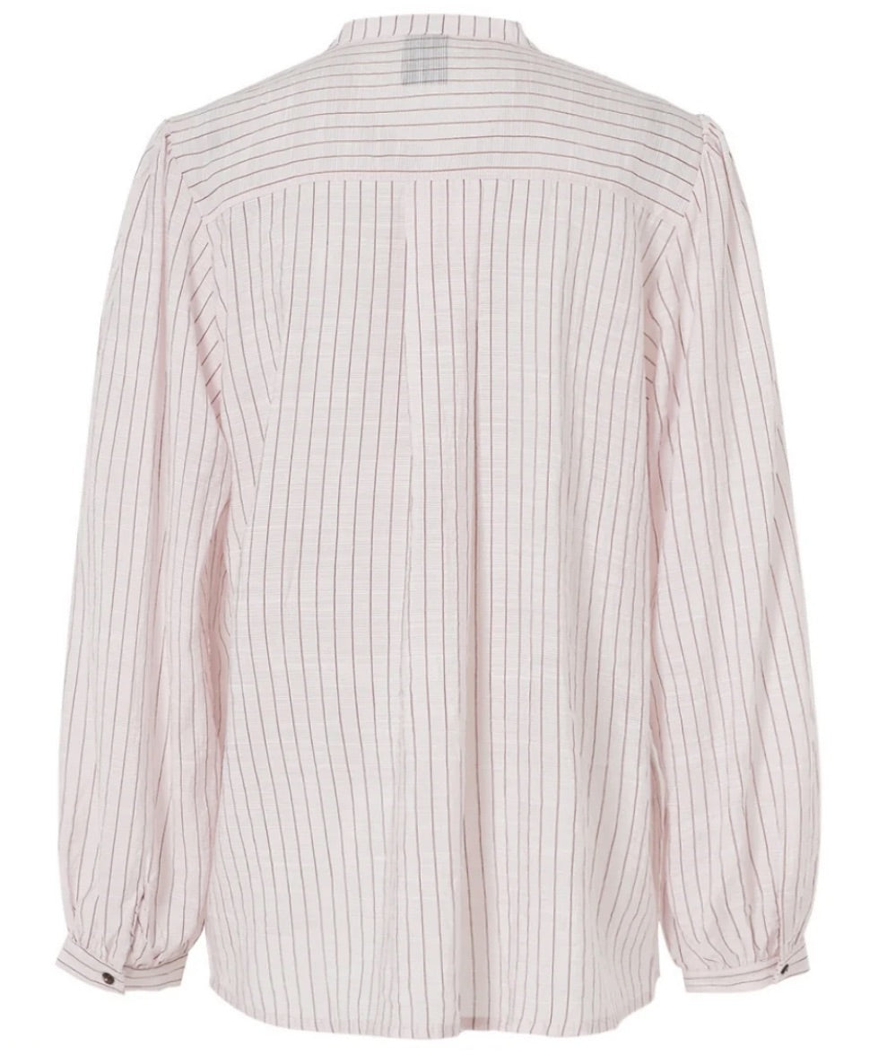 Blouse Anso Streep Ruche Roze