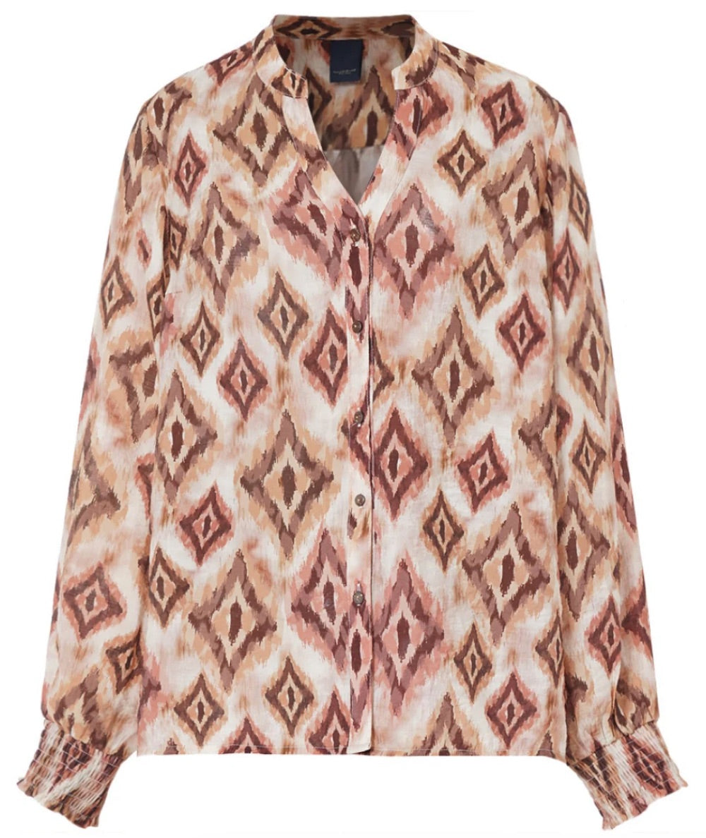 Blouse Arigan Print Burned Brique