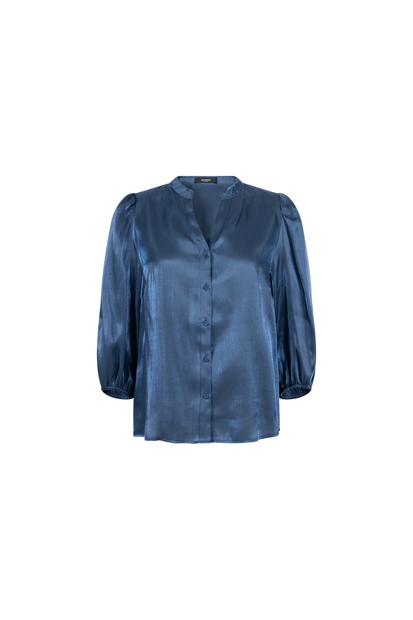 Blouse Bo 3/4 Mouw Blauw Grijs