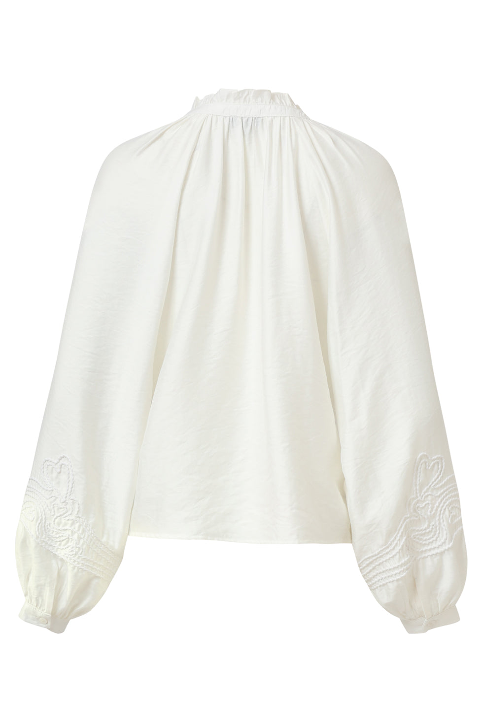 Blouse Borduur Mouw. Wit