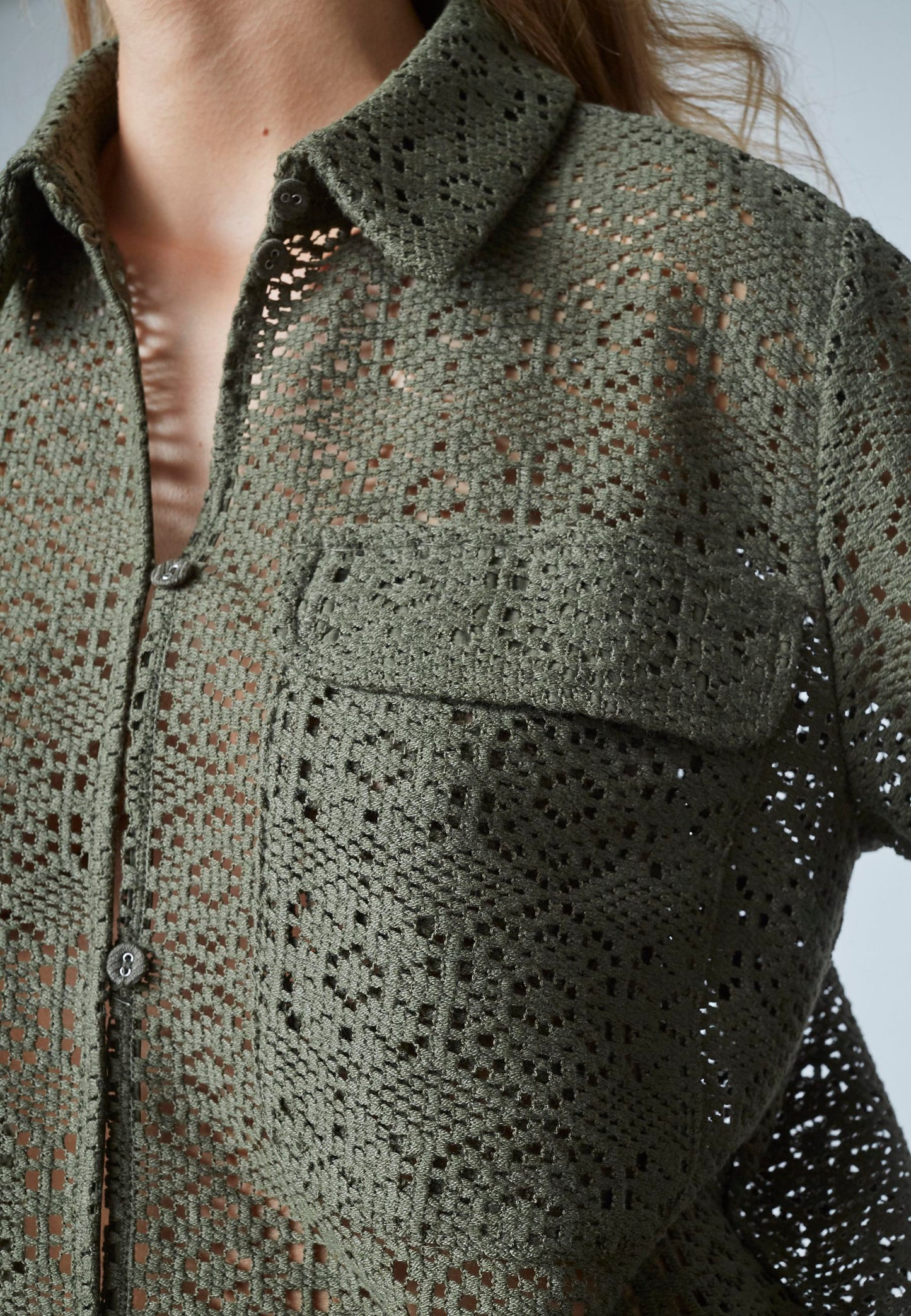 Blouse Elsia Opengewerkt Groen