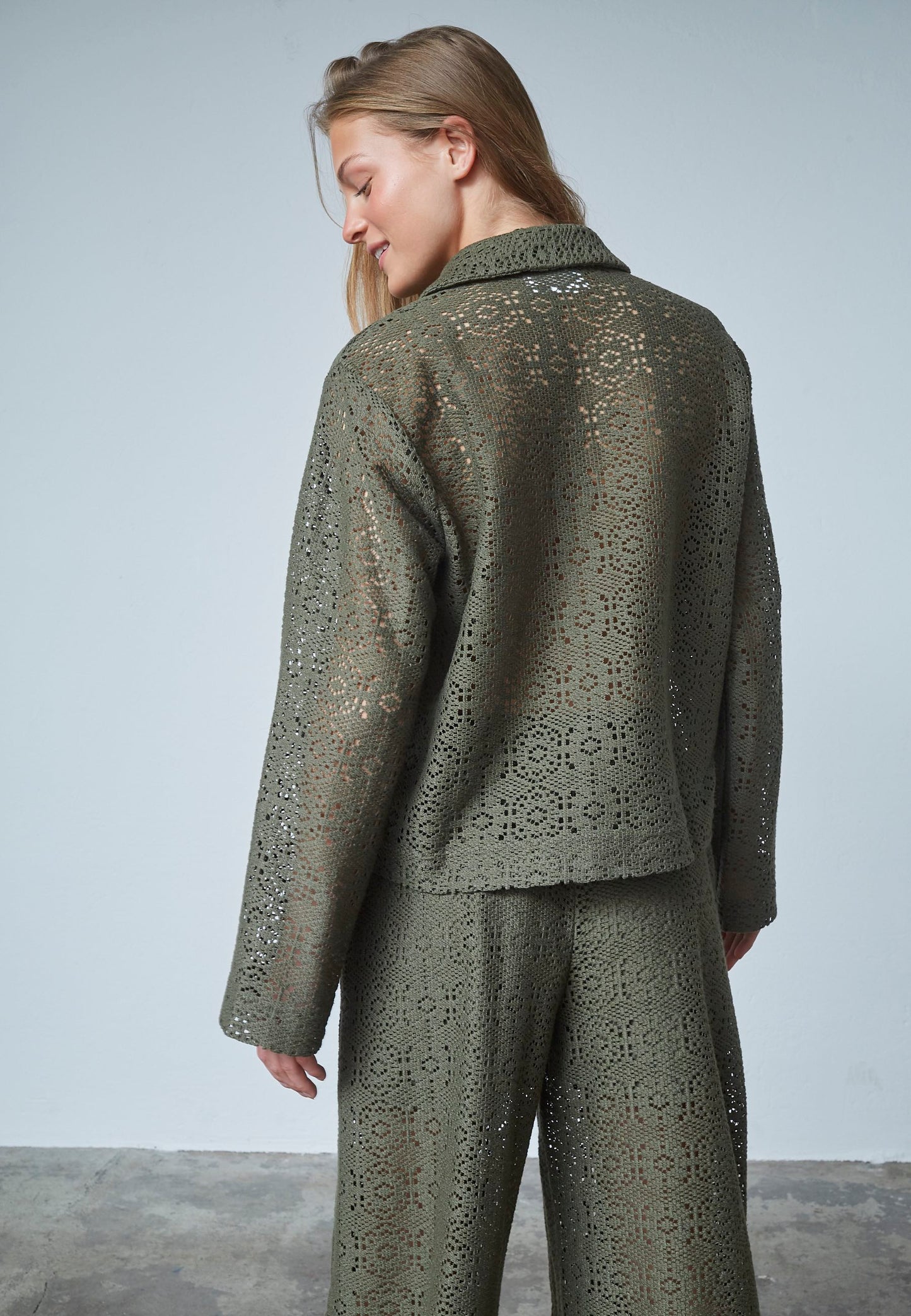Blouse Elsia Opengewerkt Groen