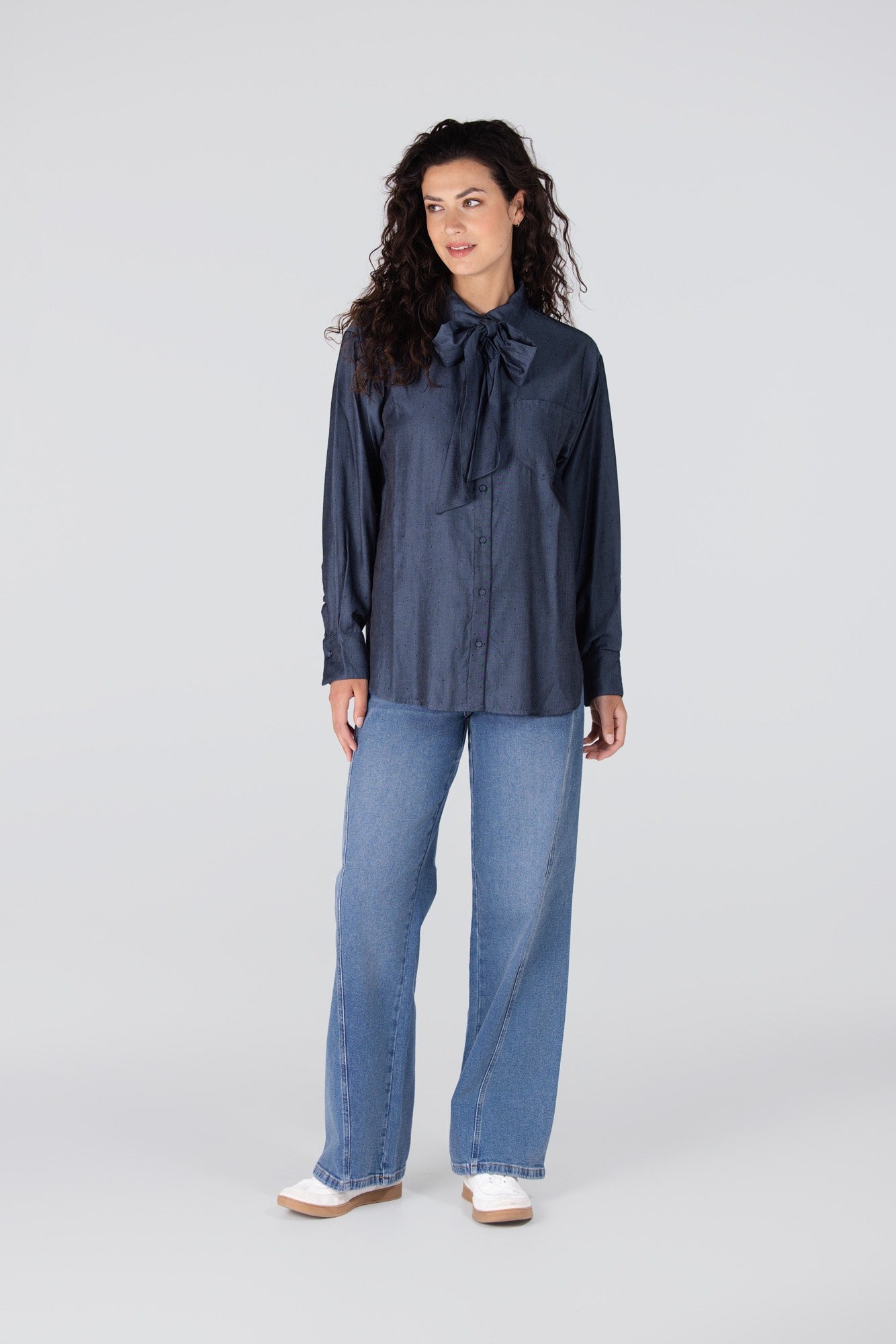 Blouse Ess Strik Donkerblauw