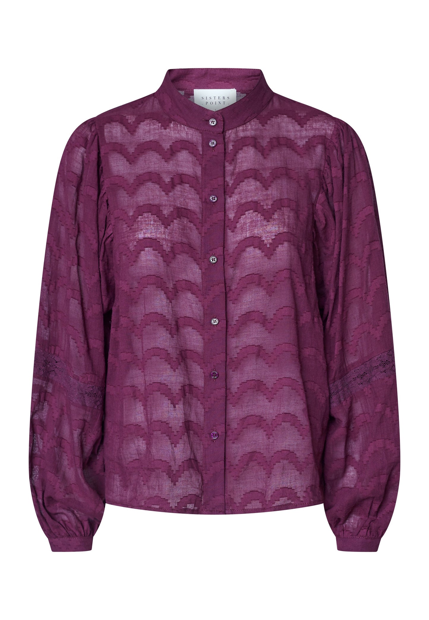 Blouse Etsa Uni Pofmouw Bordeaux