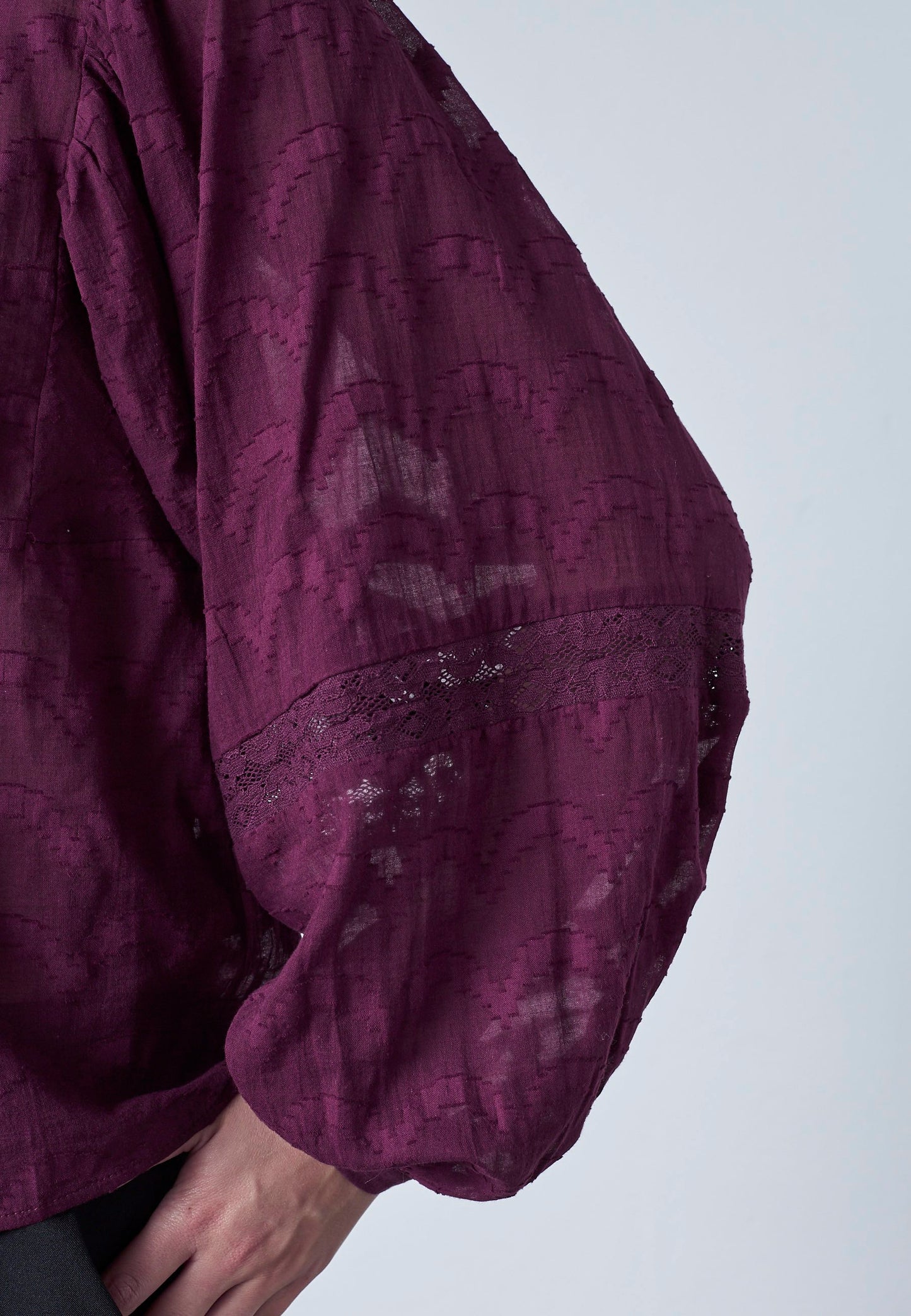 Blouse Etsa Uni Pofmouw Bordeaux