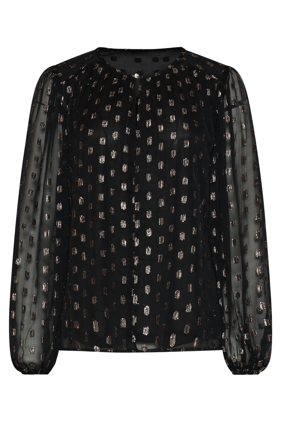 Blouse Foile Gouden Vlok Zwart