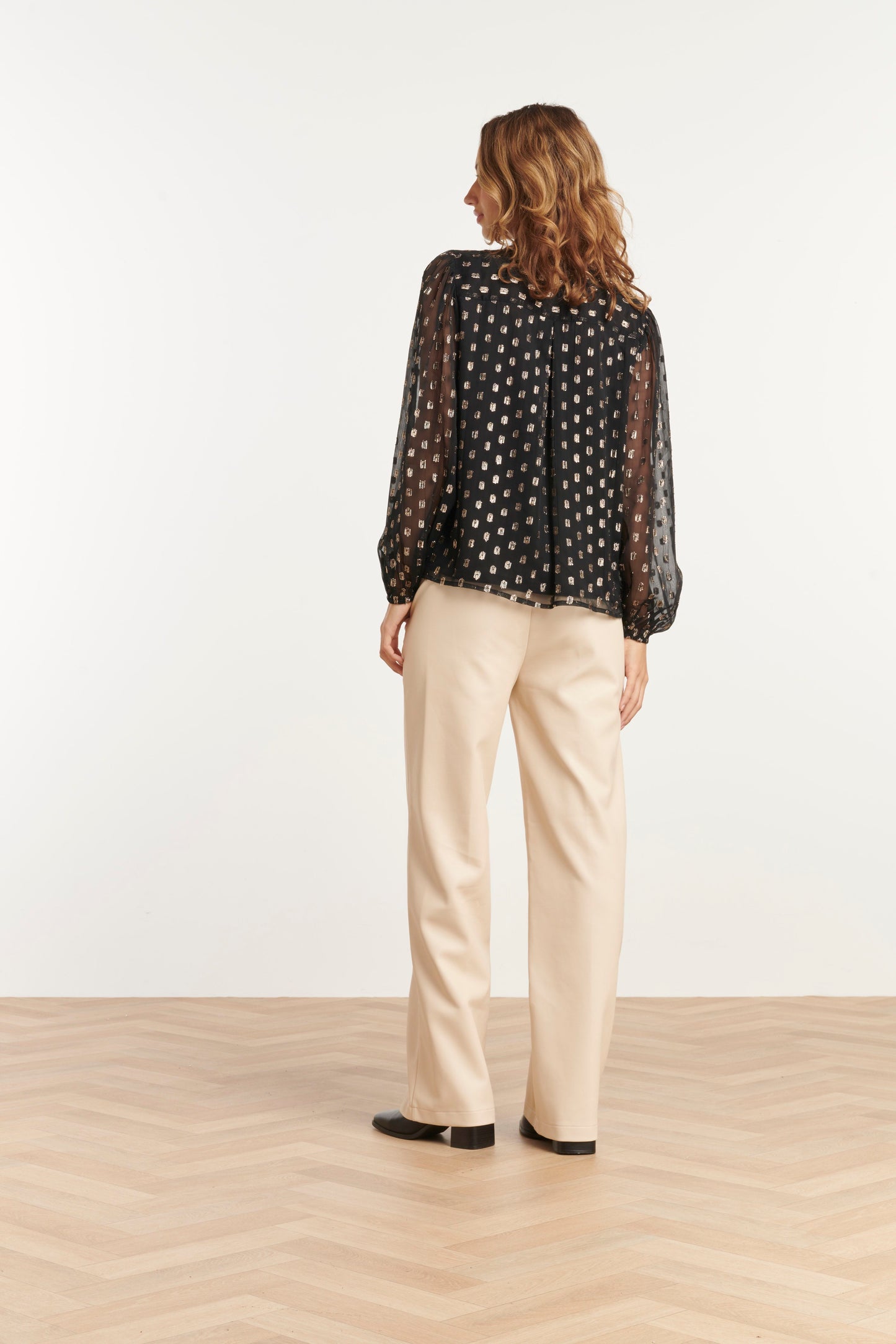 Blouse Foile Gouden Vlok Zwart