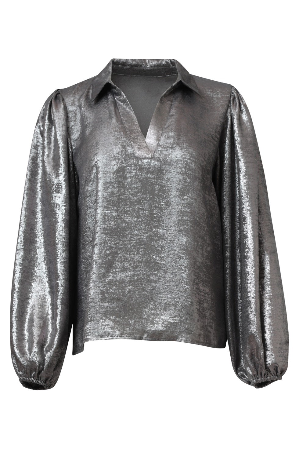 Blouse Glans. Zilver