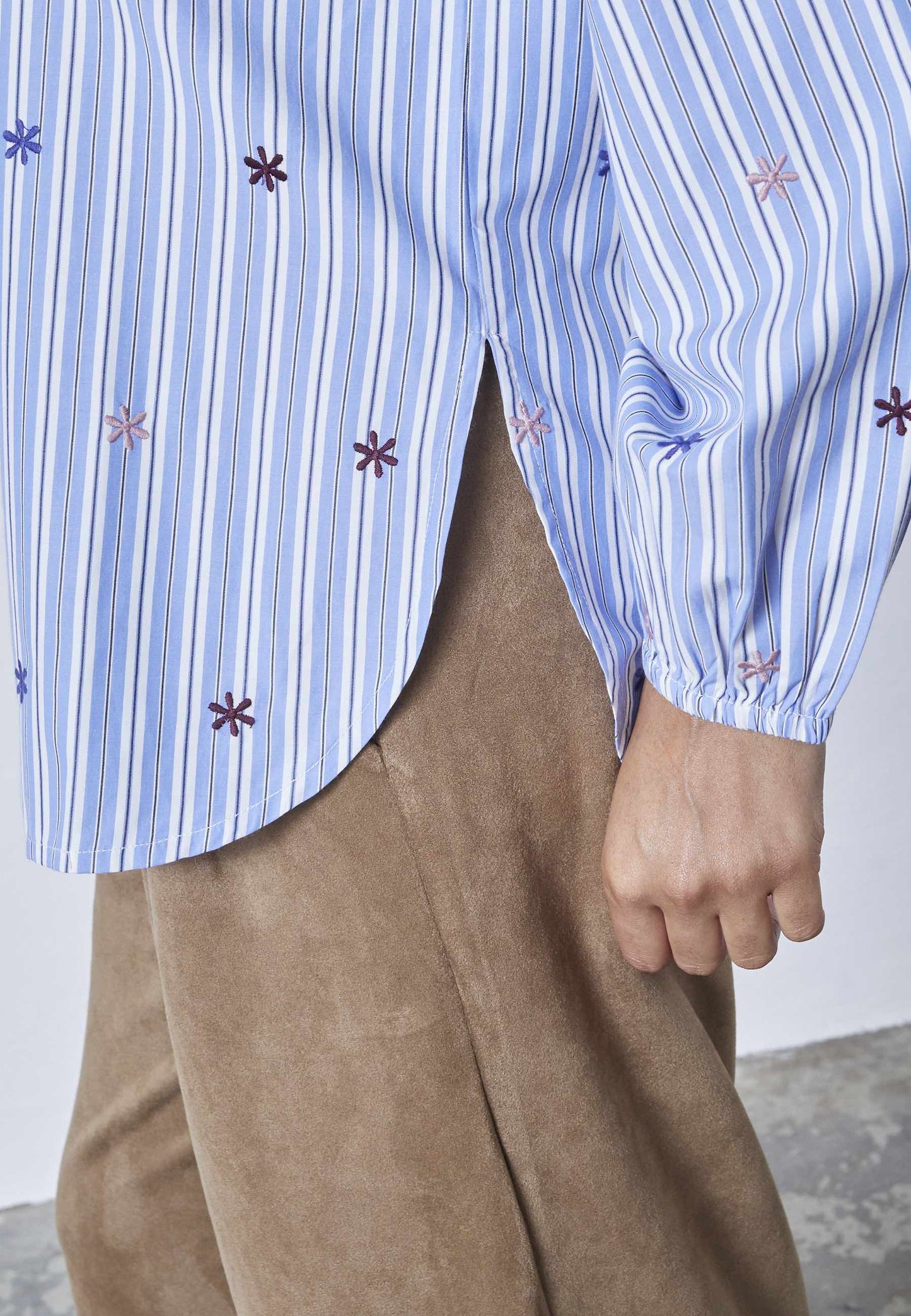Blouse Istea Streep Bloem Blauw
