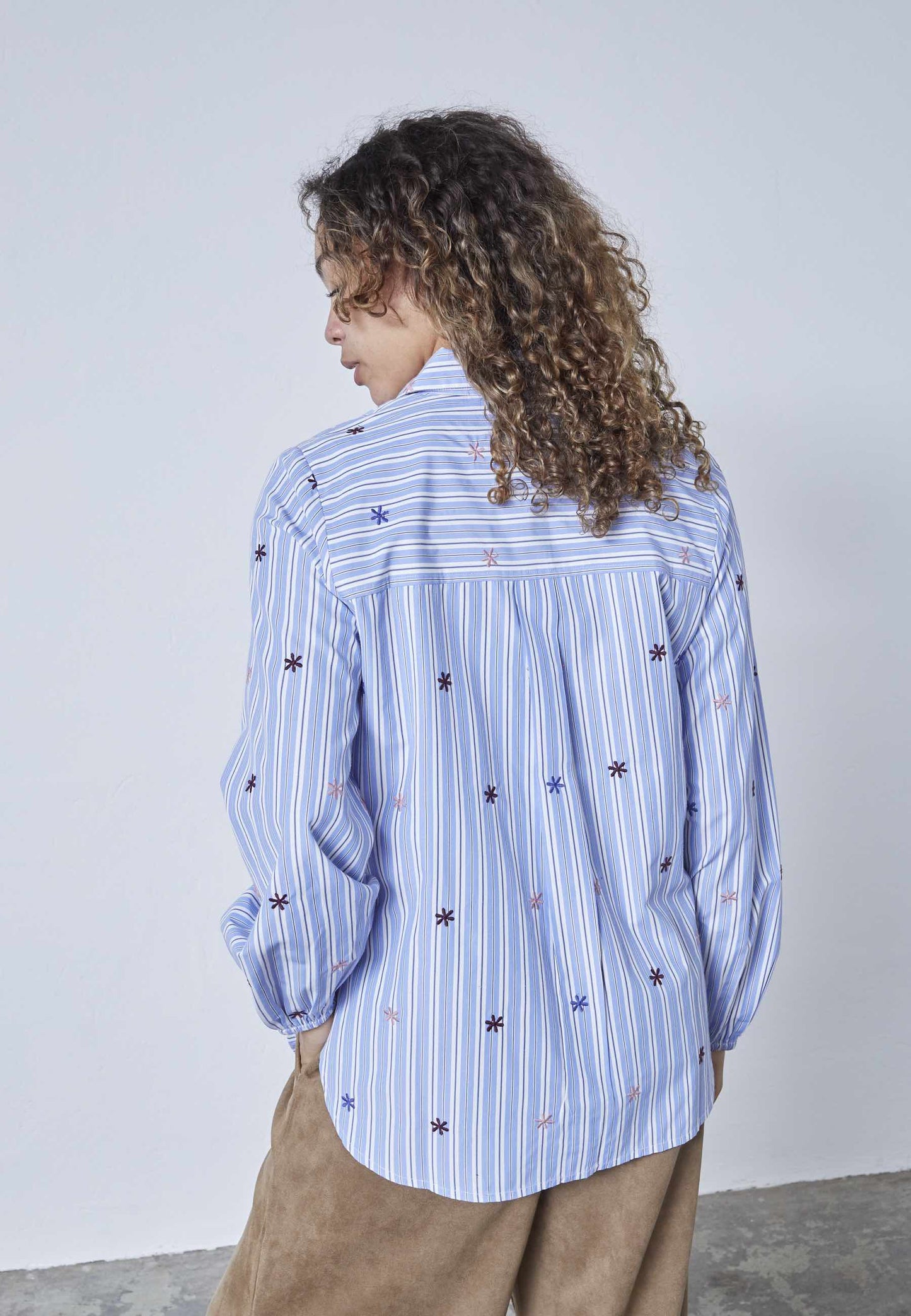 Blouse Istea Streep Bloem Blauw