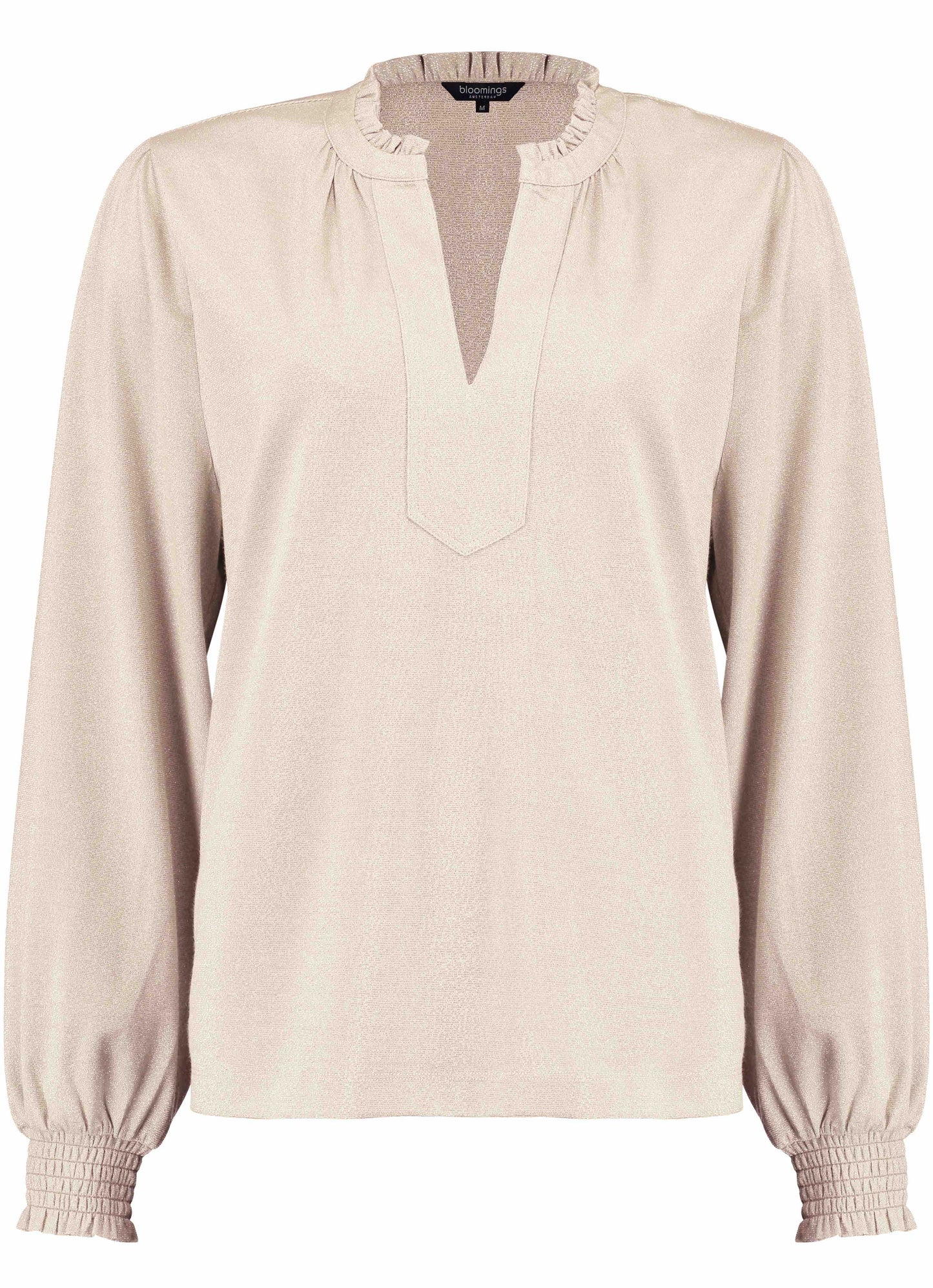 Blouse Jersey Lurex Ruffle Zand