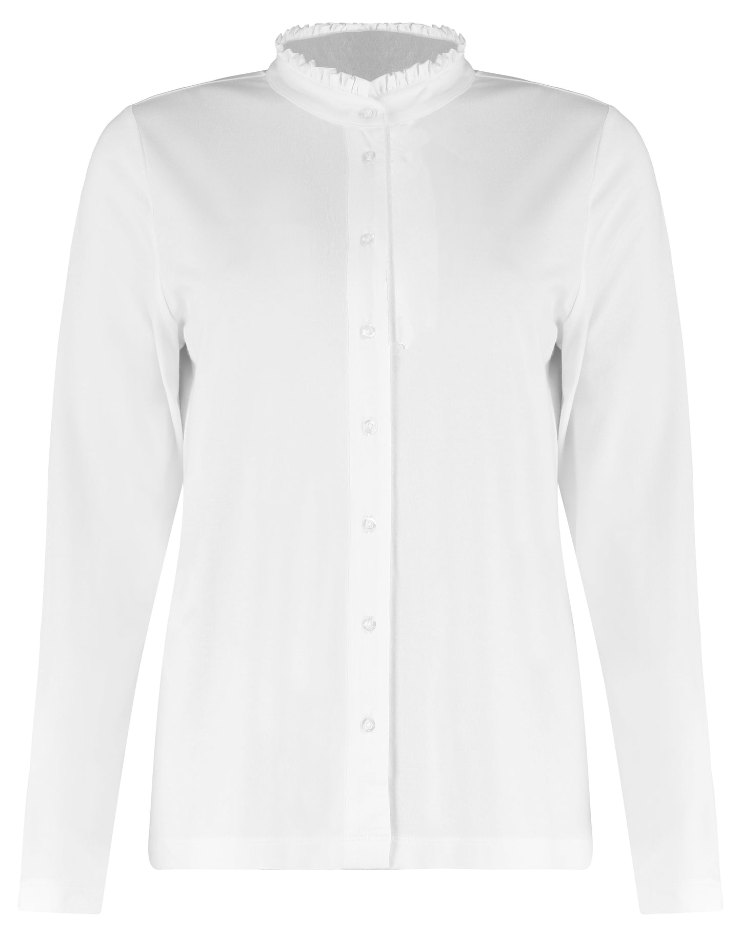 Blouse Jersey Ruche Kraag Wit