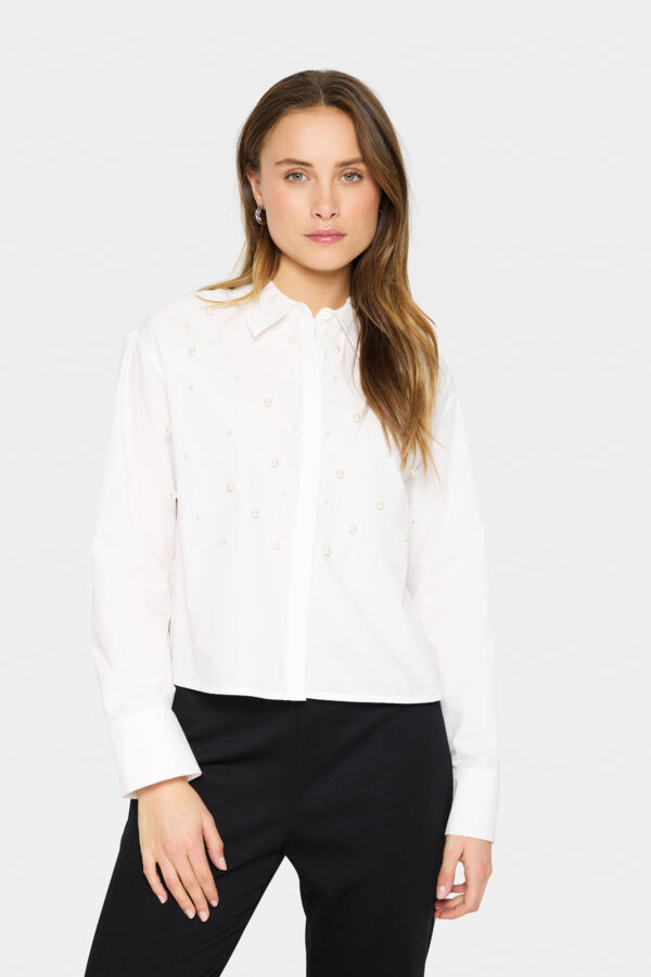 Blouse Parel Crop Wit