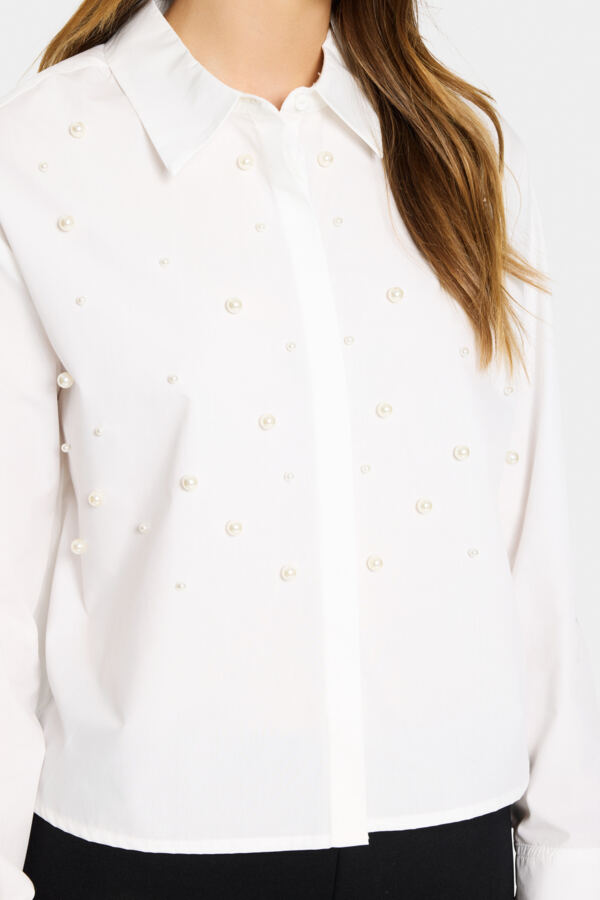 Blouse Parel Crop Wit