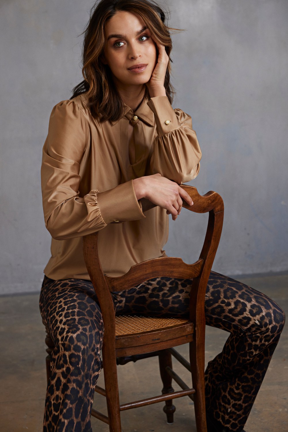 Blouse Seda Glans Camel