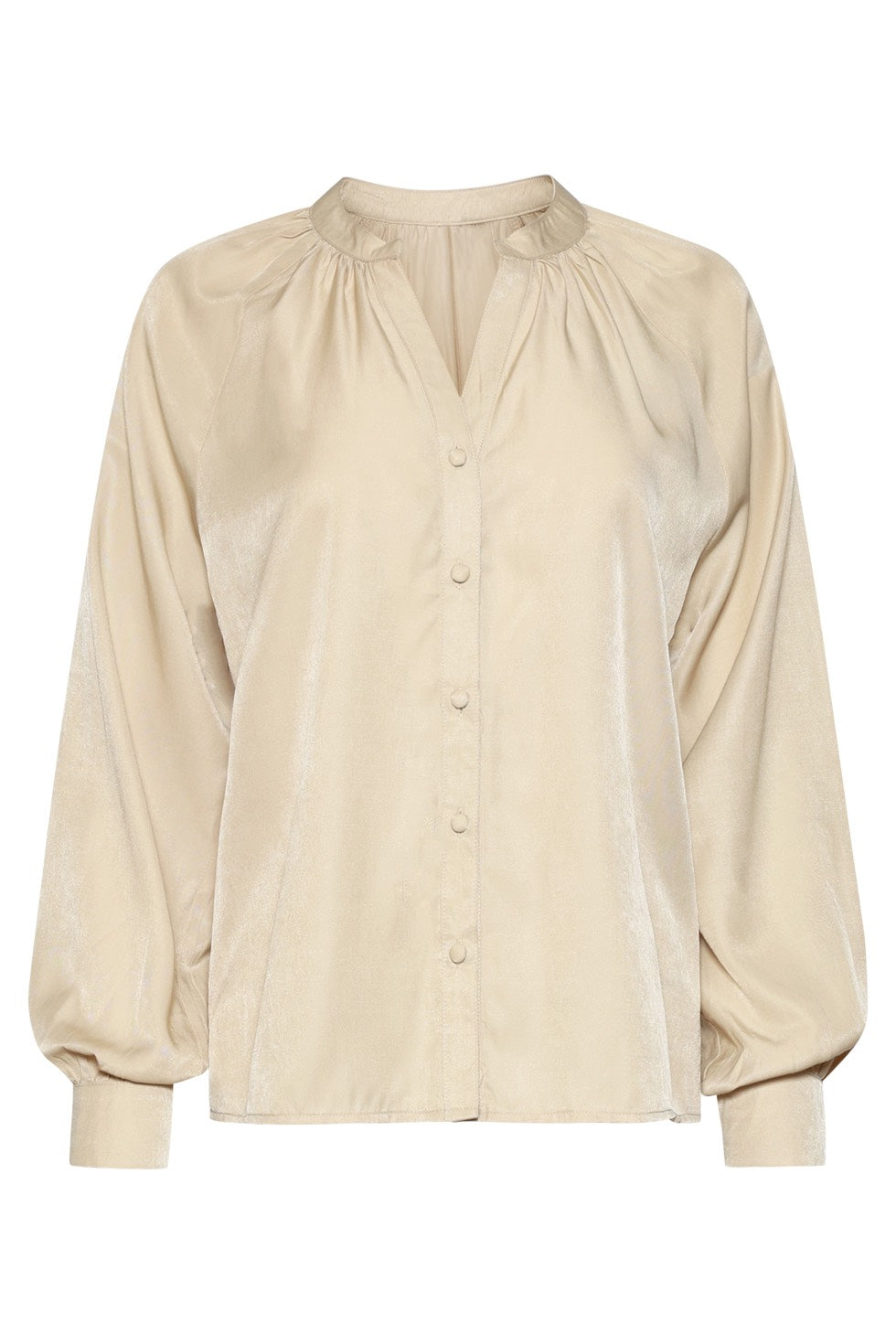 Blouse V-Hals.. Zand