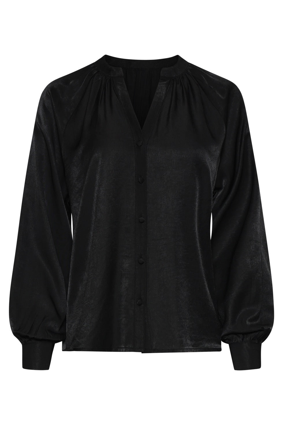 Blouse V-Hals.. Zwart