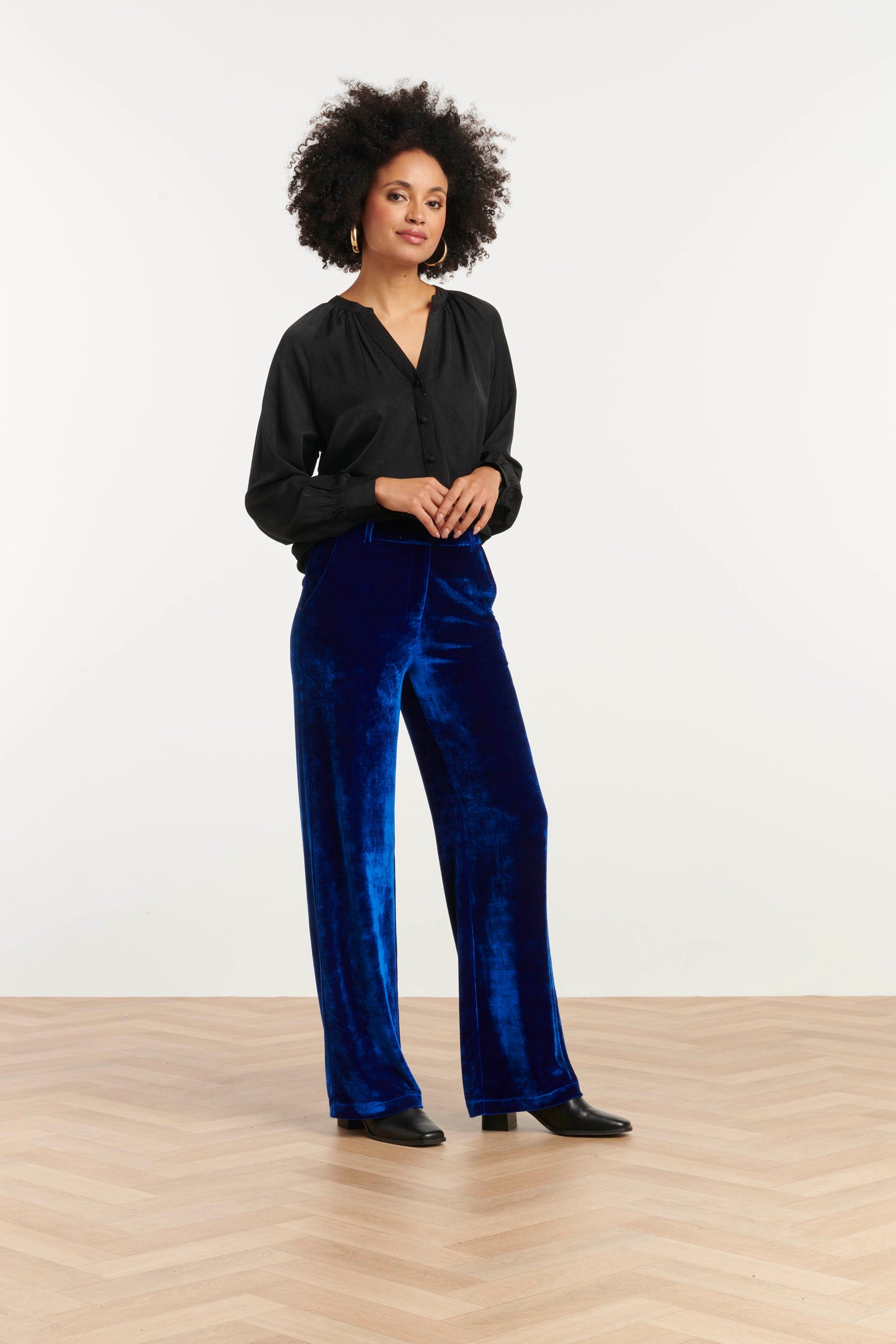 Blouse V-Hals.. Zwart