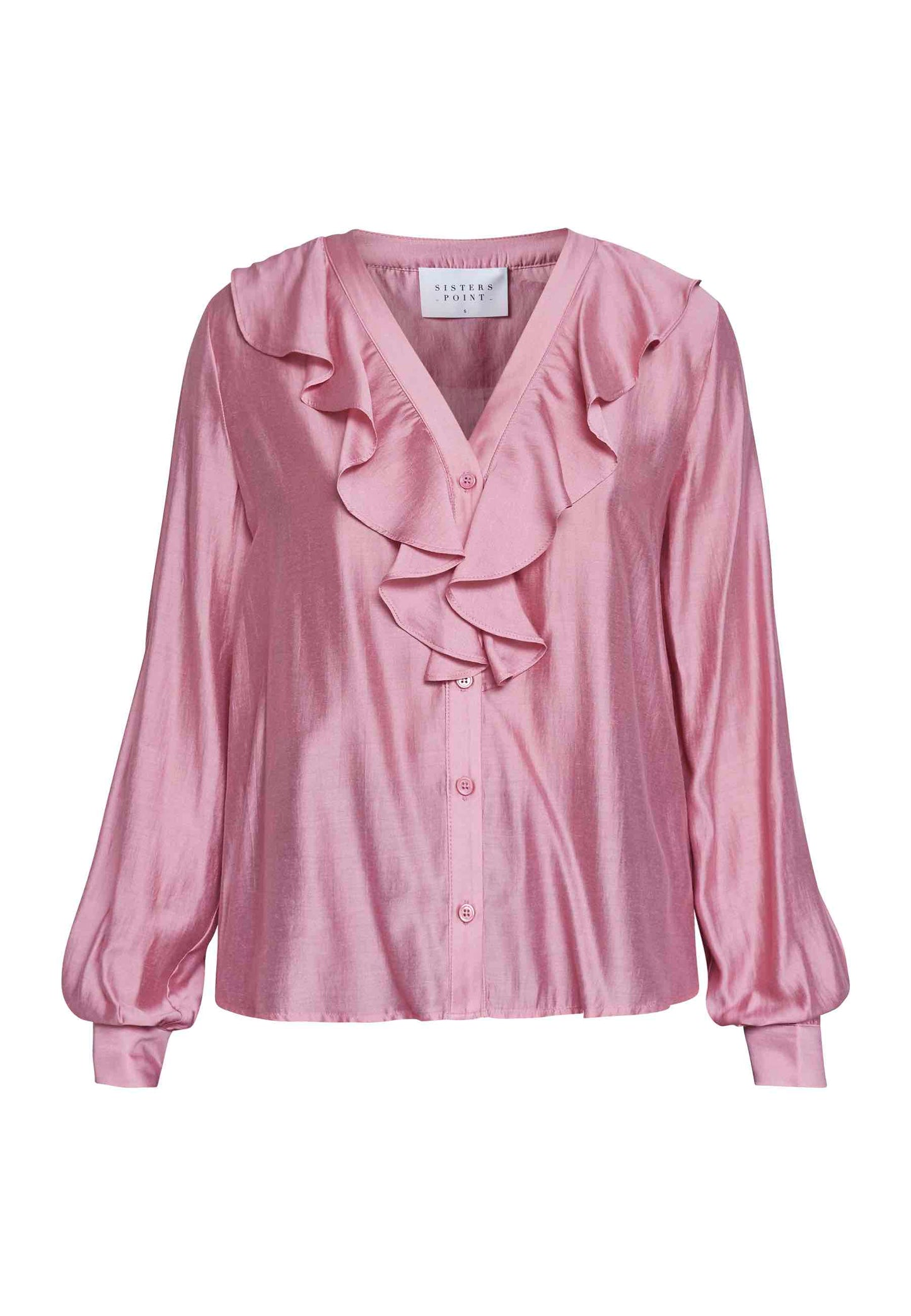 Blouse Velisa Ruche LS Rose