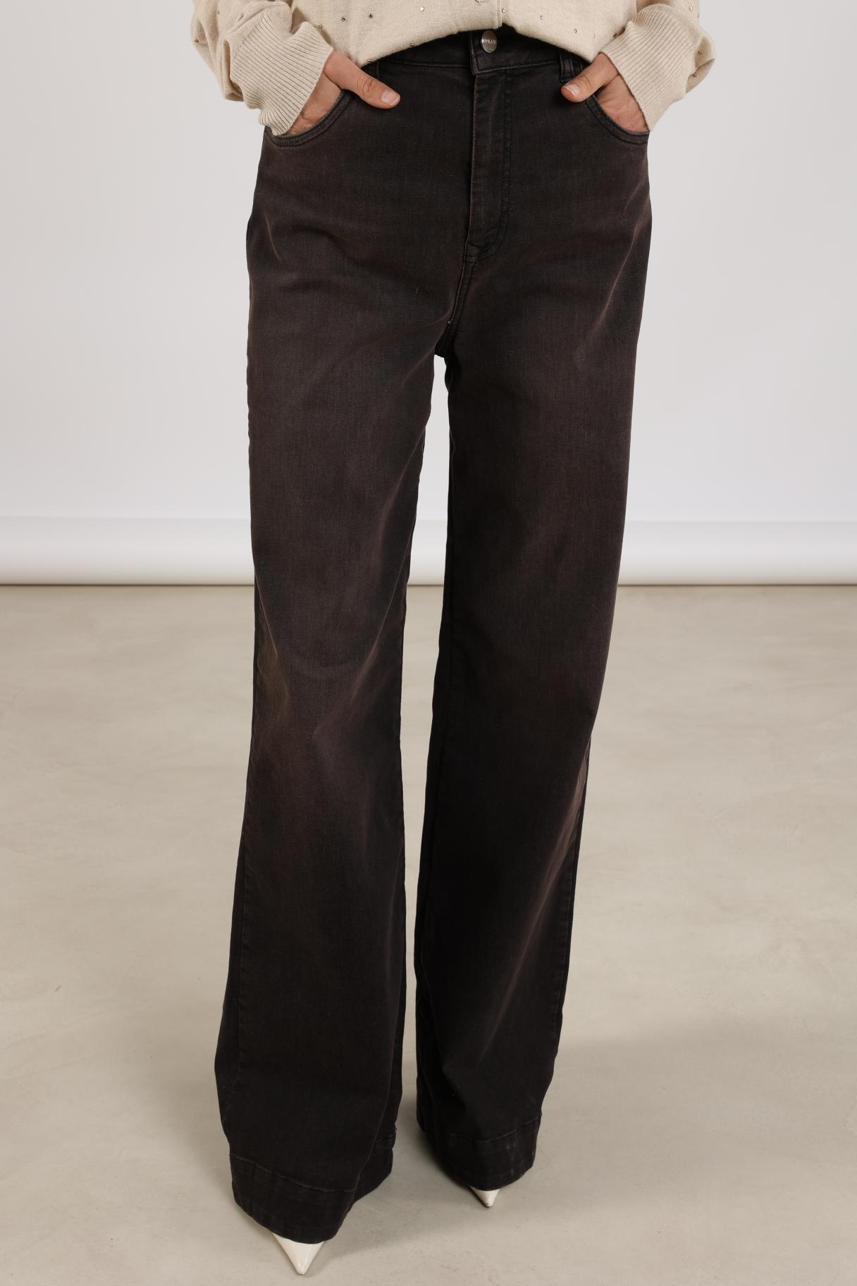 Broek Abby Denim Donkerbruin