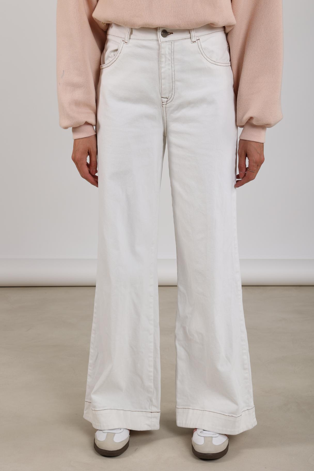 Broek Abby Denim Off White