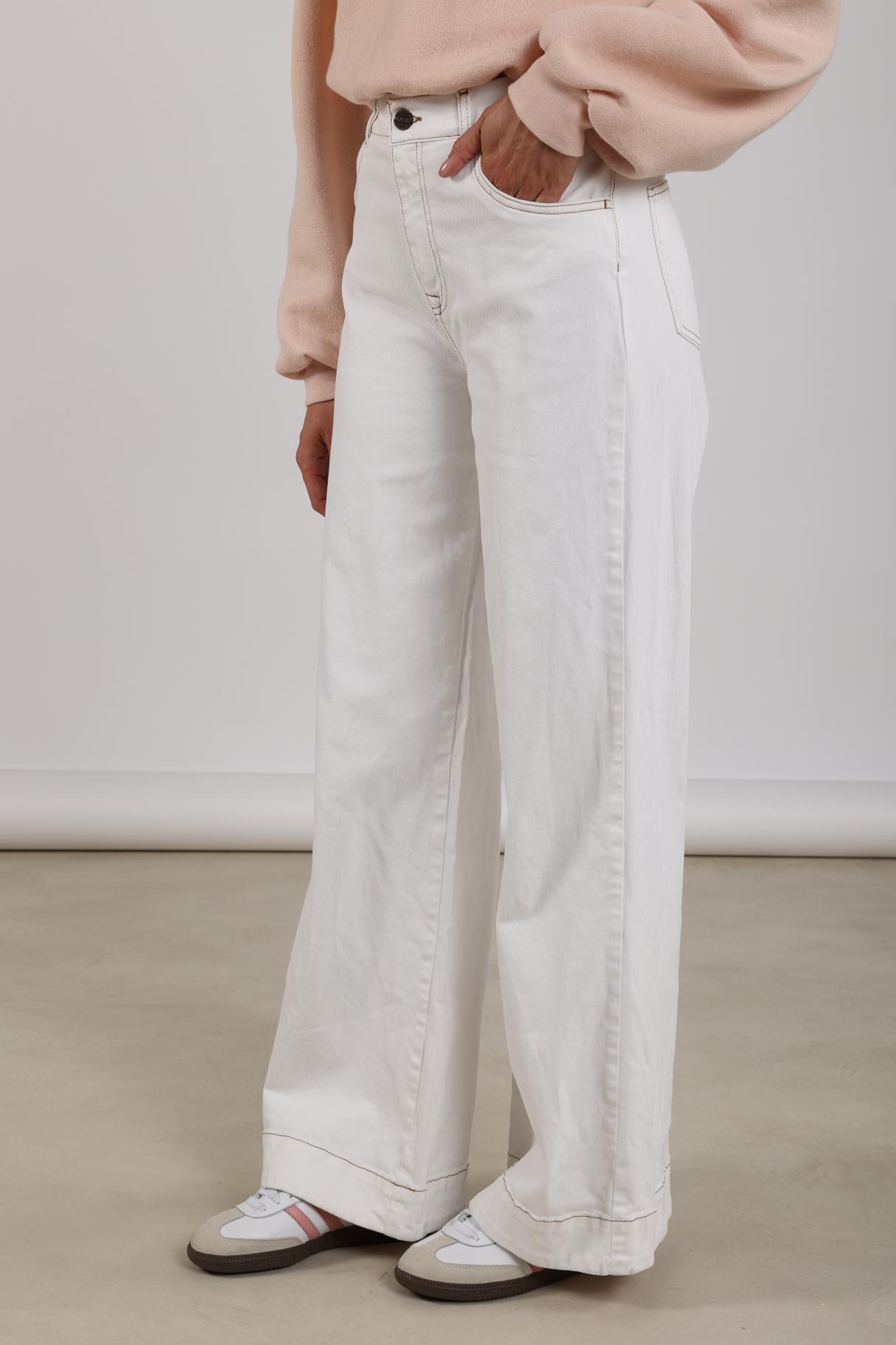 Broek Abby Denim Off White