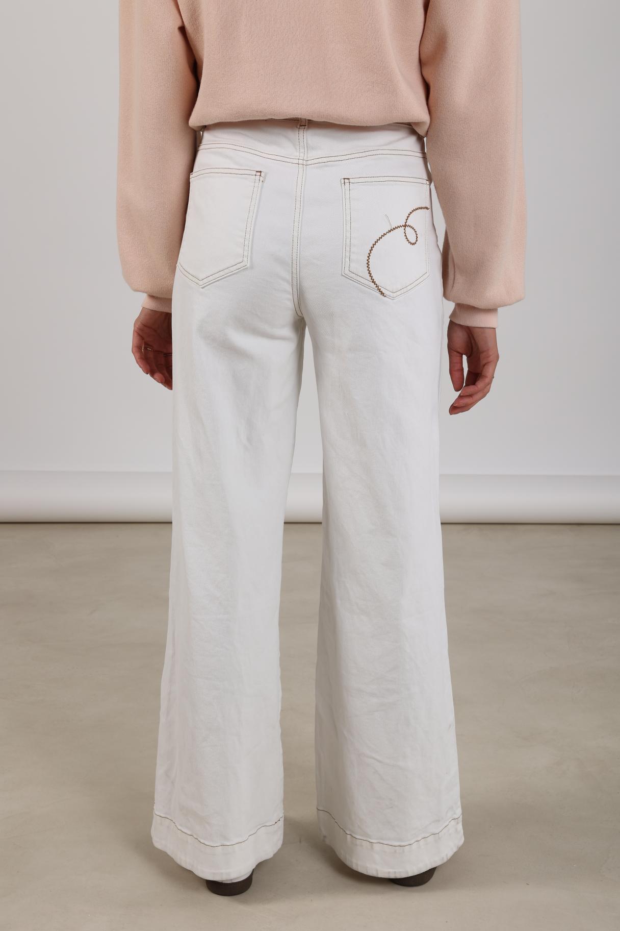 Broek Abby Denim Off White