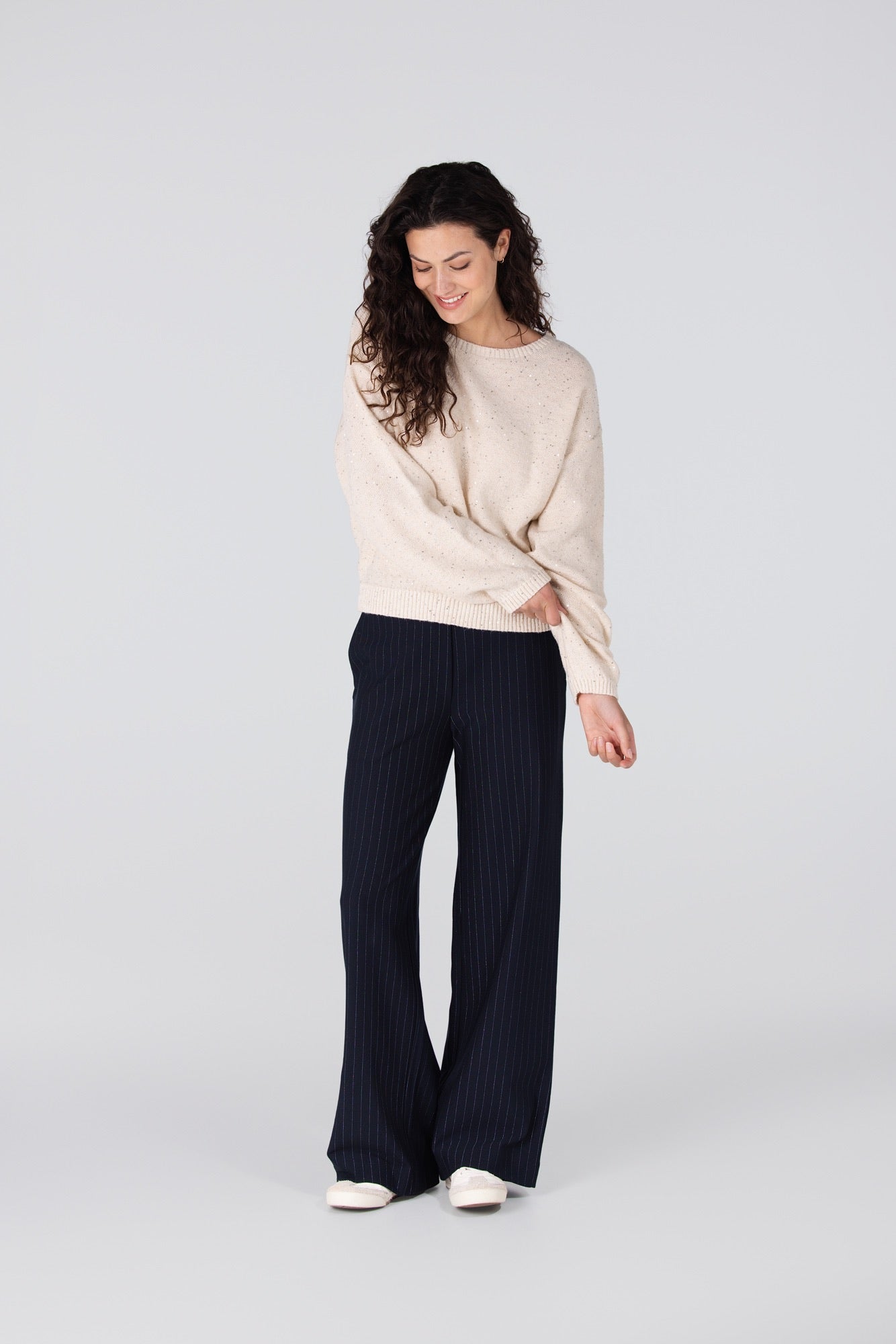 Broek Aleida Zonder Pintuck Donkerblauw
