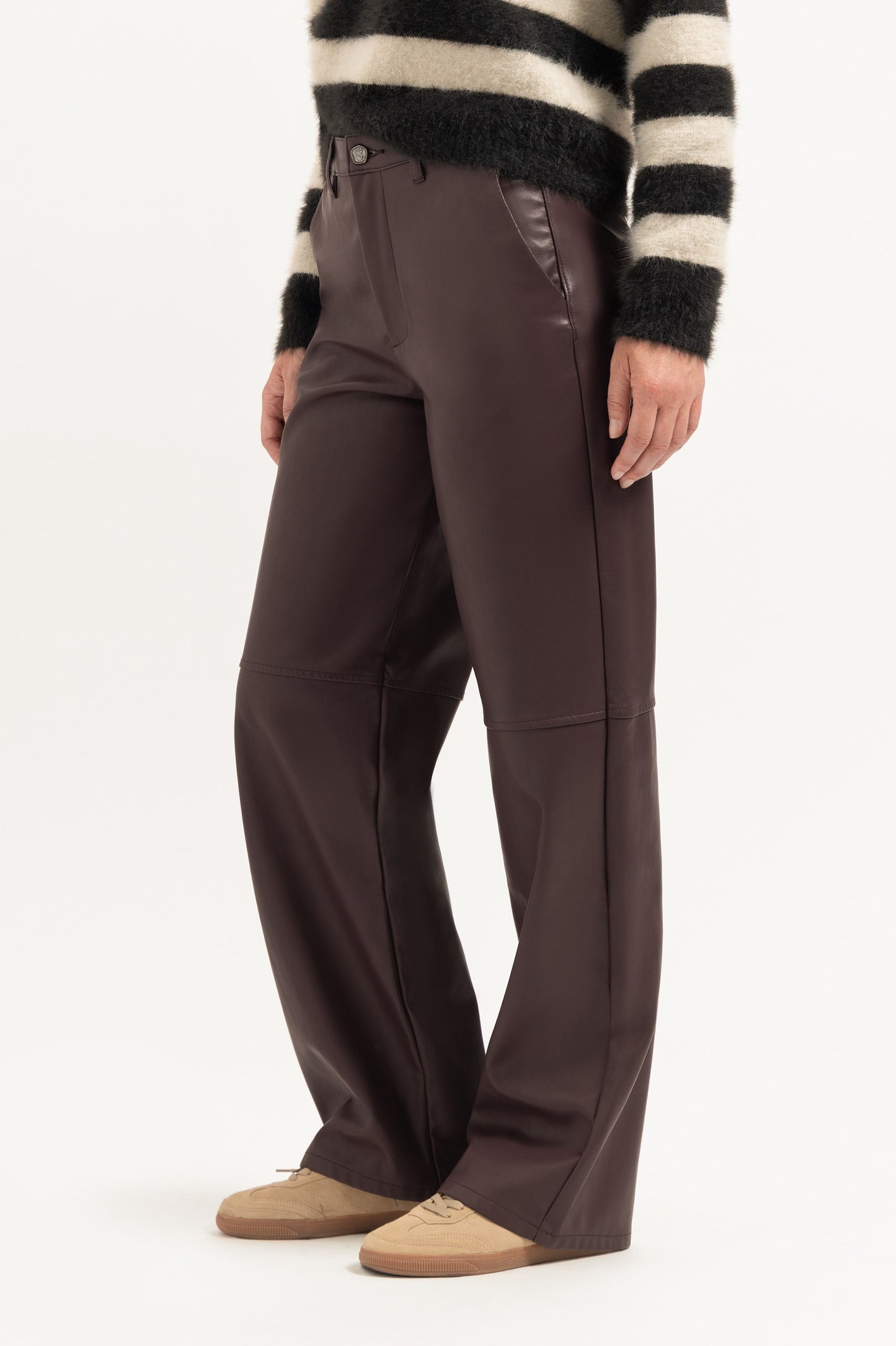 Broek Amalia Fake Leather Bordeaux