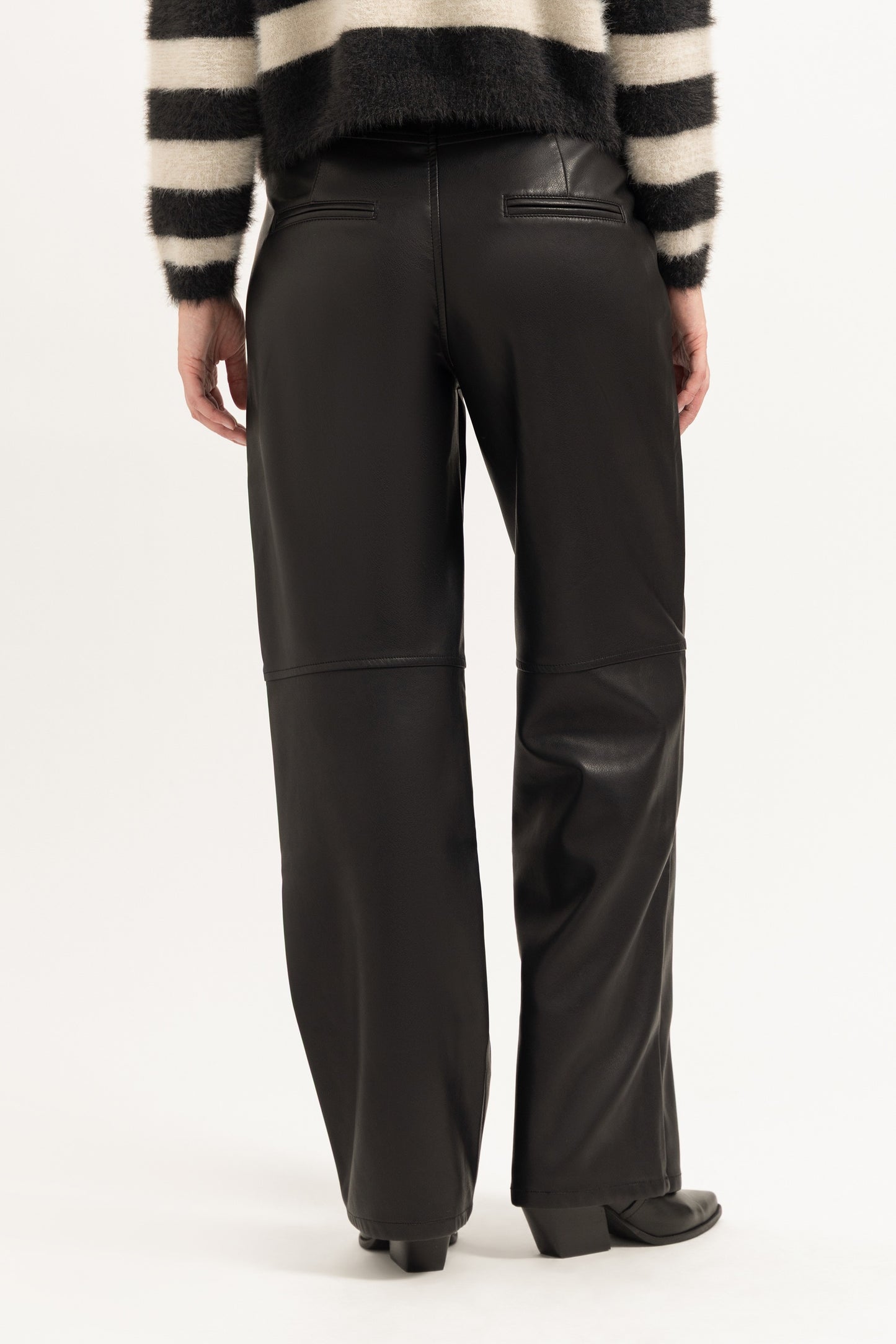Broek Amalia Fake Leather Zwart