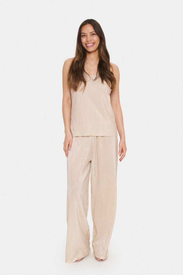 Broek Evy Ribbel Glitter Goud