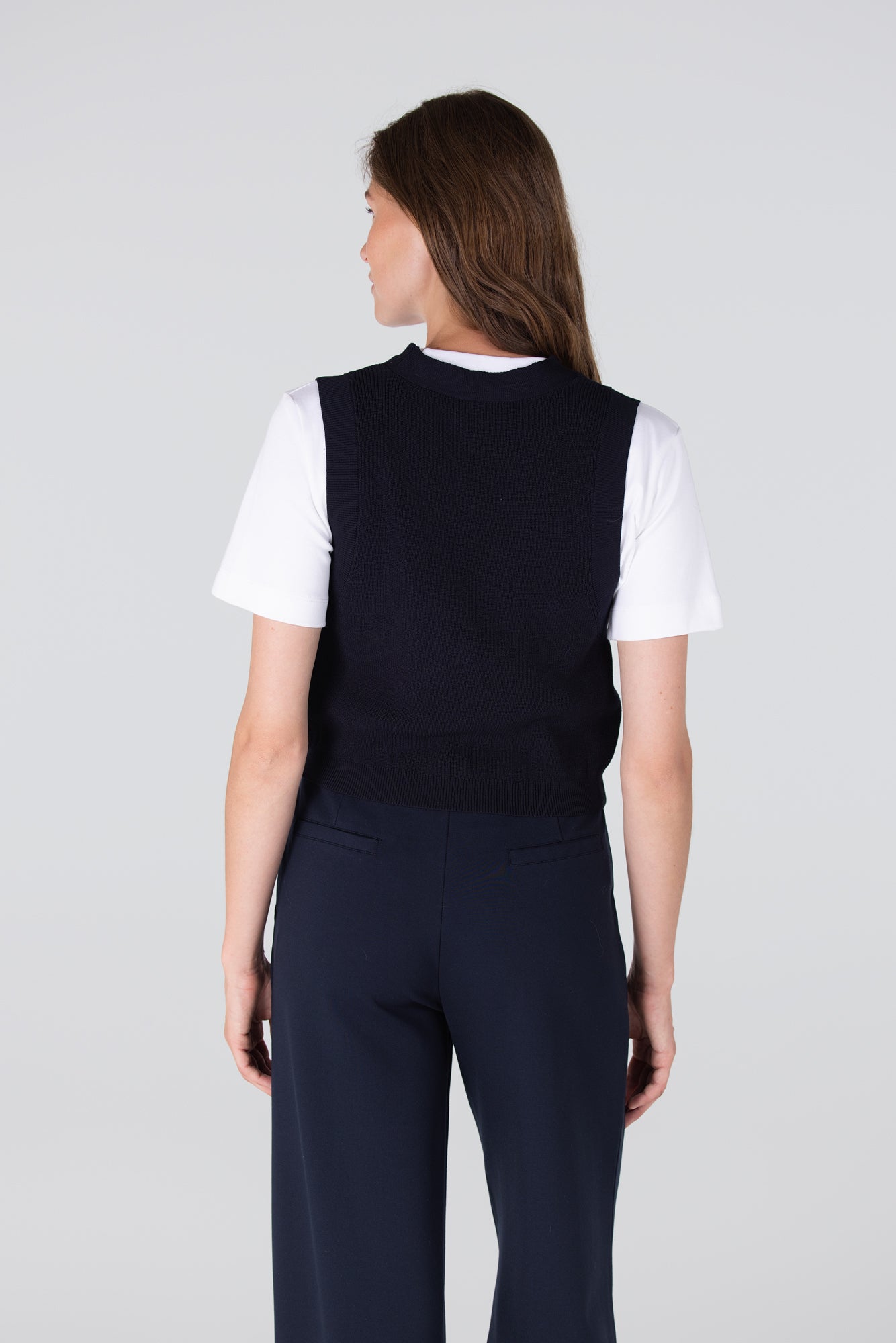 Gilet Billie Gebreid Donkerblauw