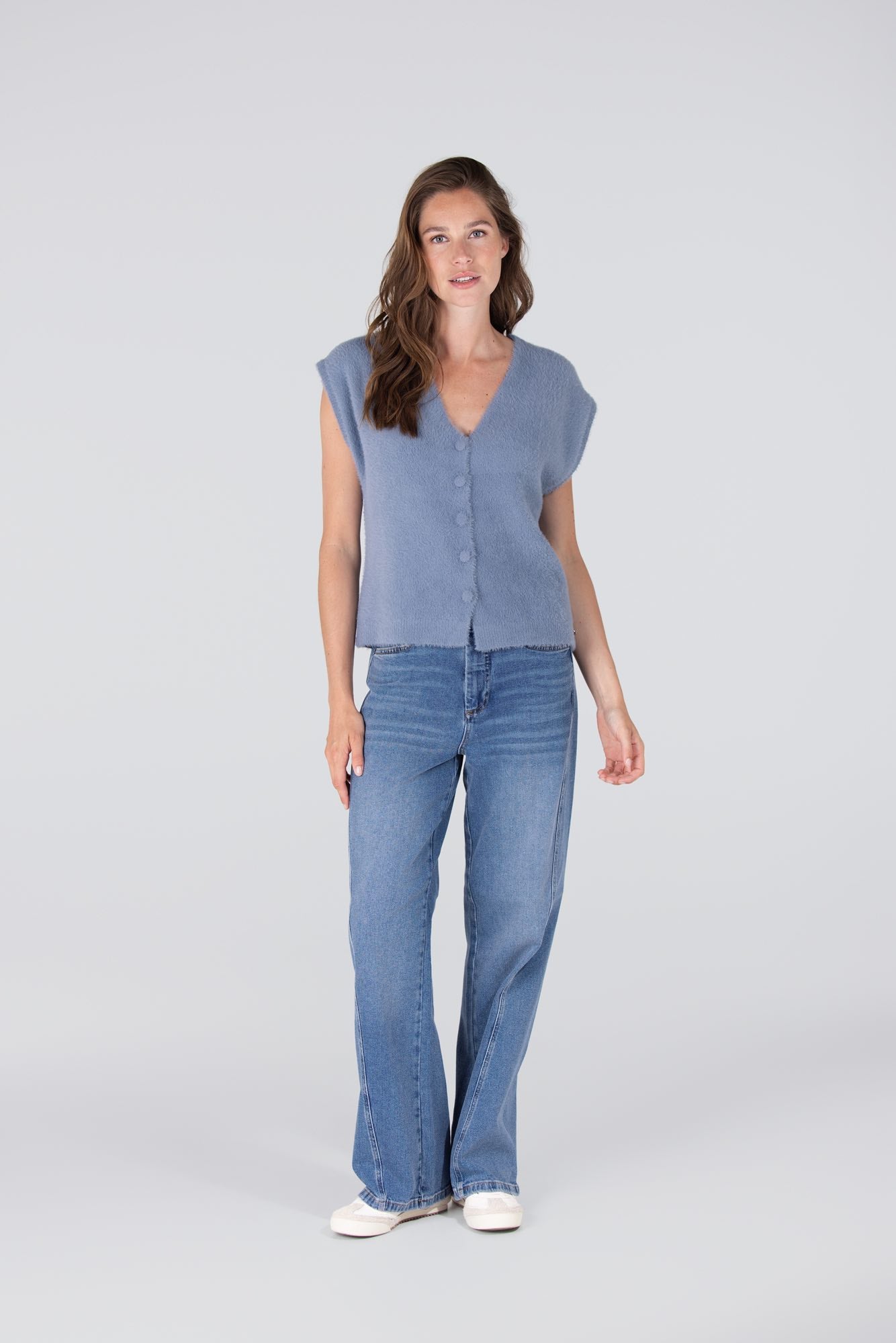 Gilet Chelsie Blauw Grijs