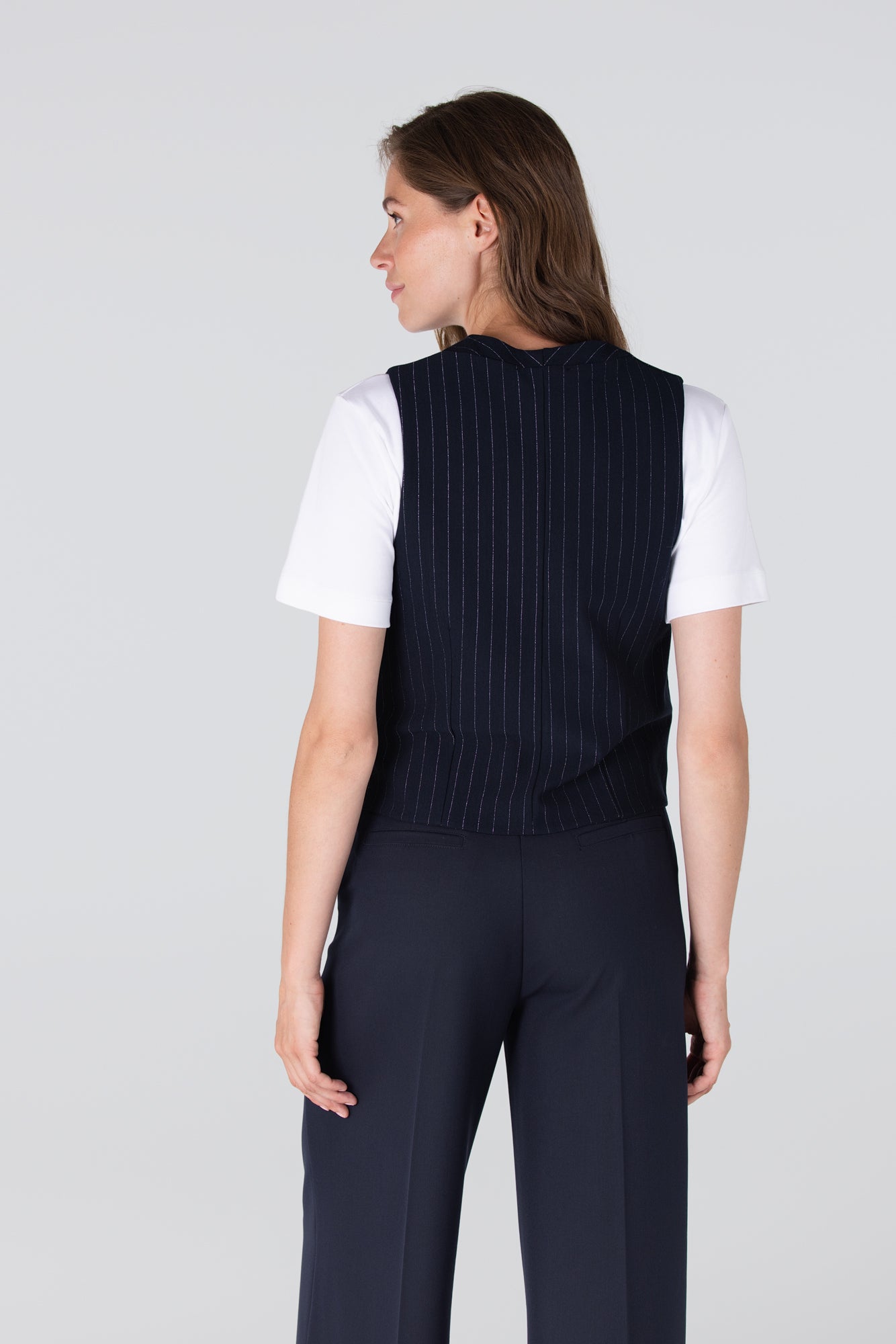 Gilet Coco Stretch Streep Donkerblauw