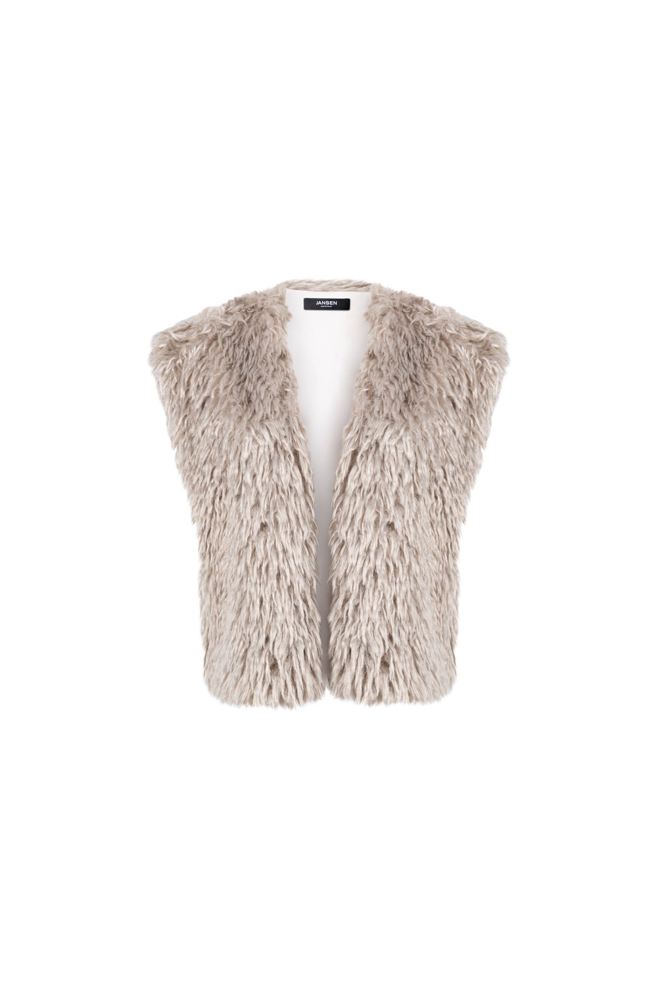 Gilet Fake Fur Harig Zand