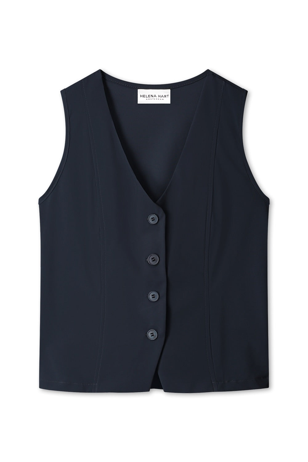 Gilet Kort Transfer Donkerblauw
