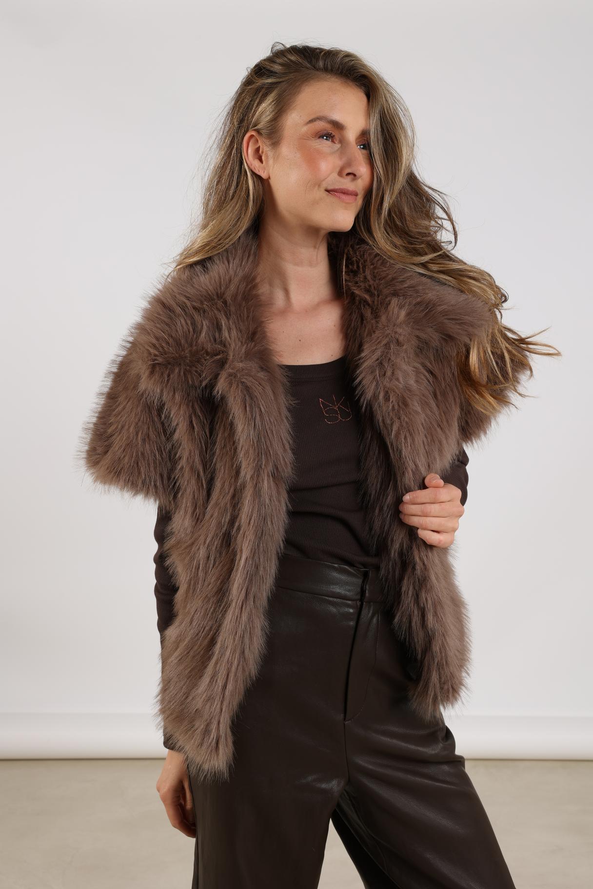 Gilet Loua Fur Taupe
