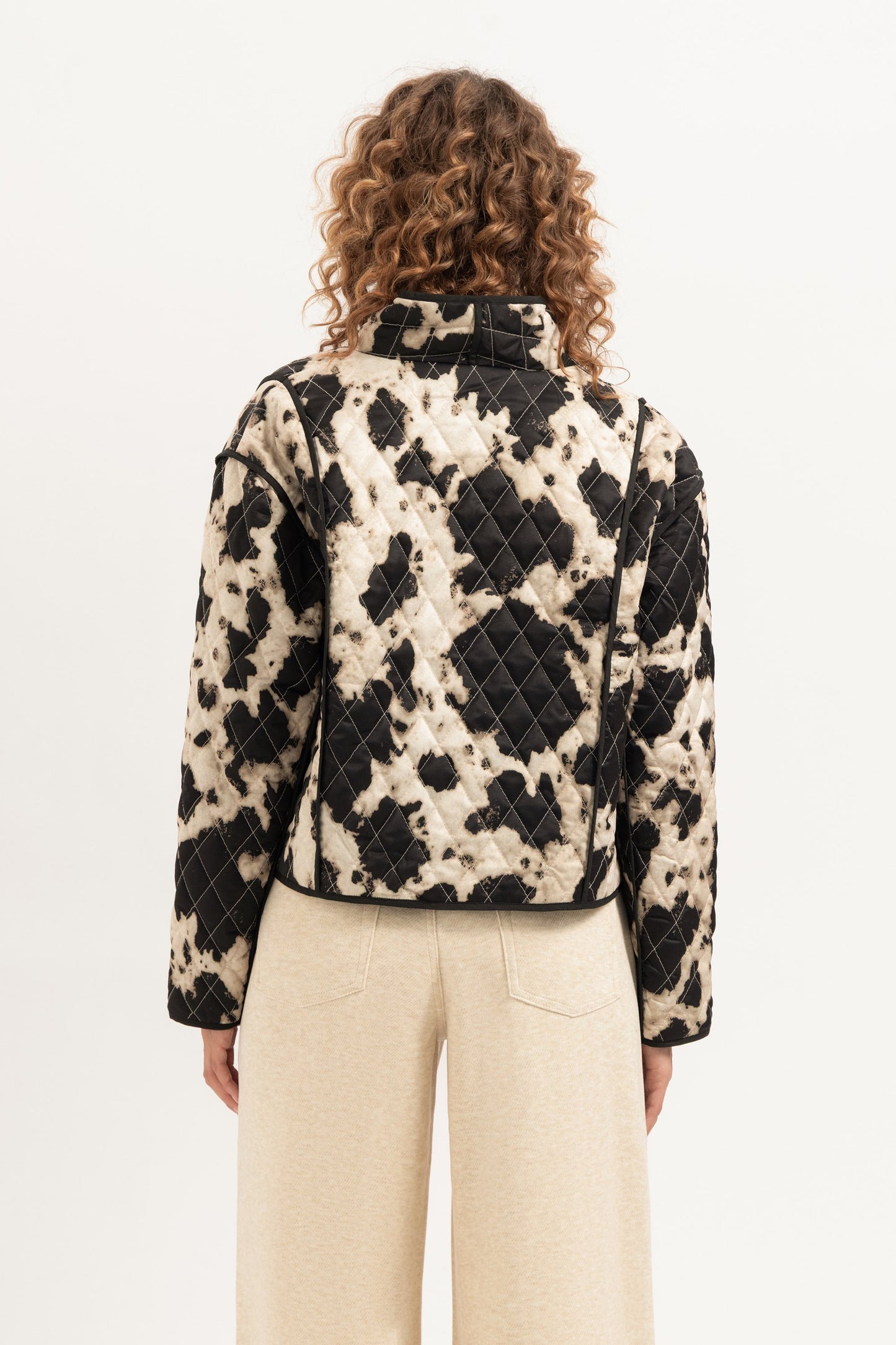 Jacket Logan Print Doorgestikt Zwart