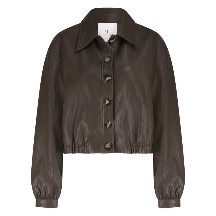 Jas Fiene Leather Look Donkerbruin