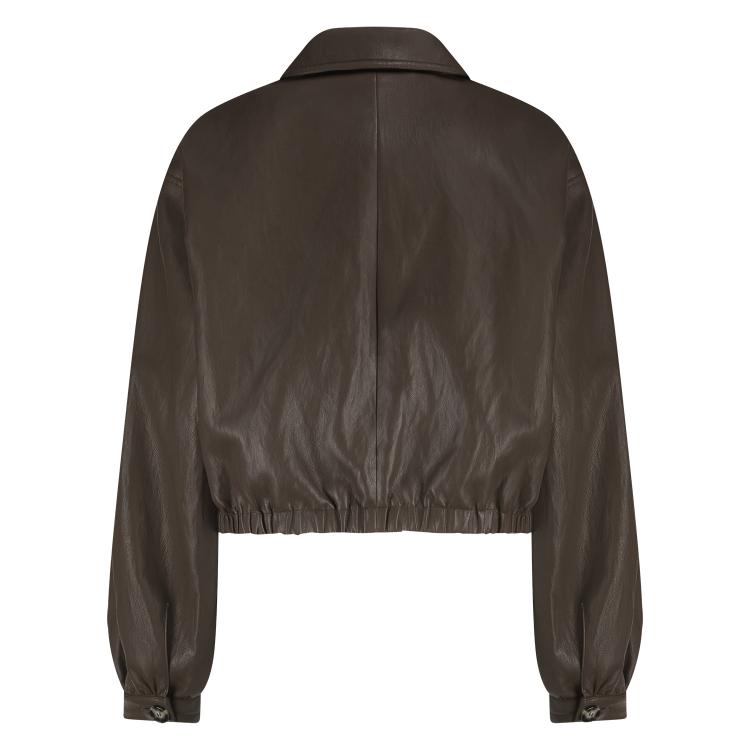 Jas Fiene Leather Look Donkerbruin