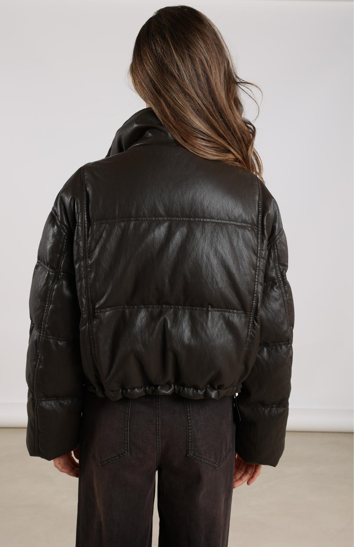 Jas Leanne Puffer Donkerbruin