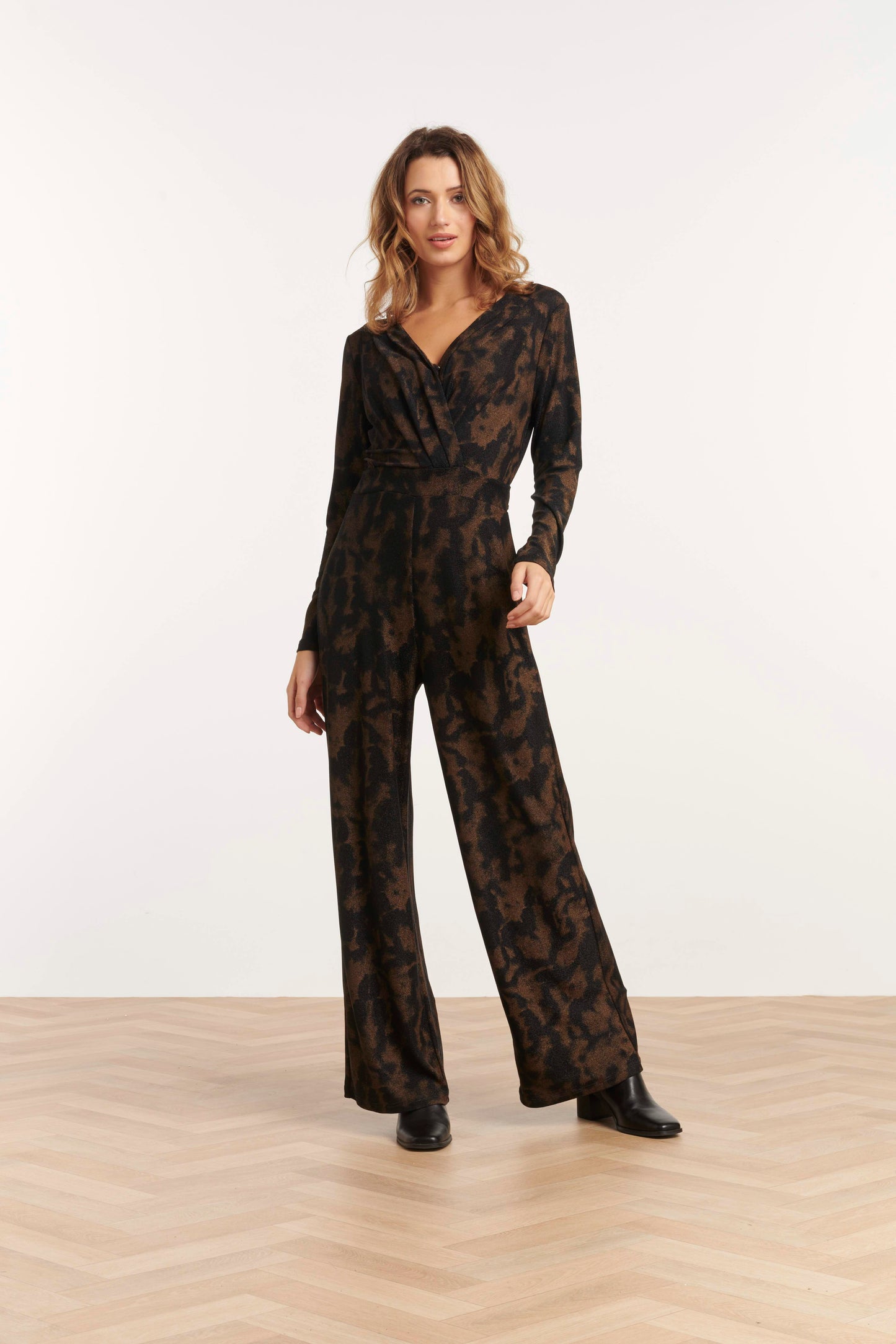 Jumpsuit Print Gold Zwart